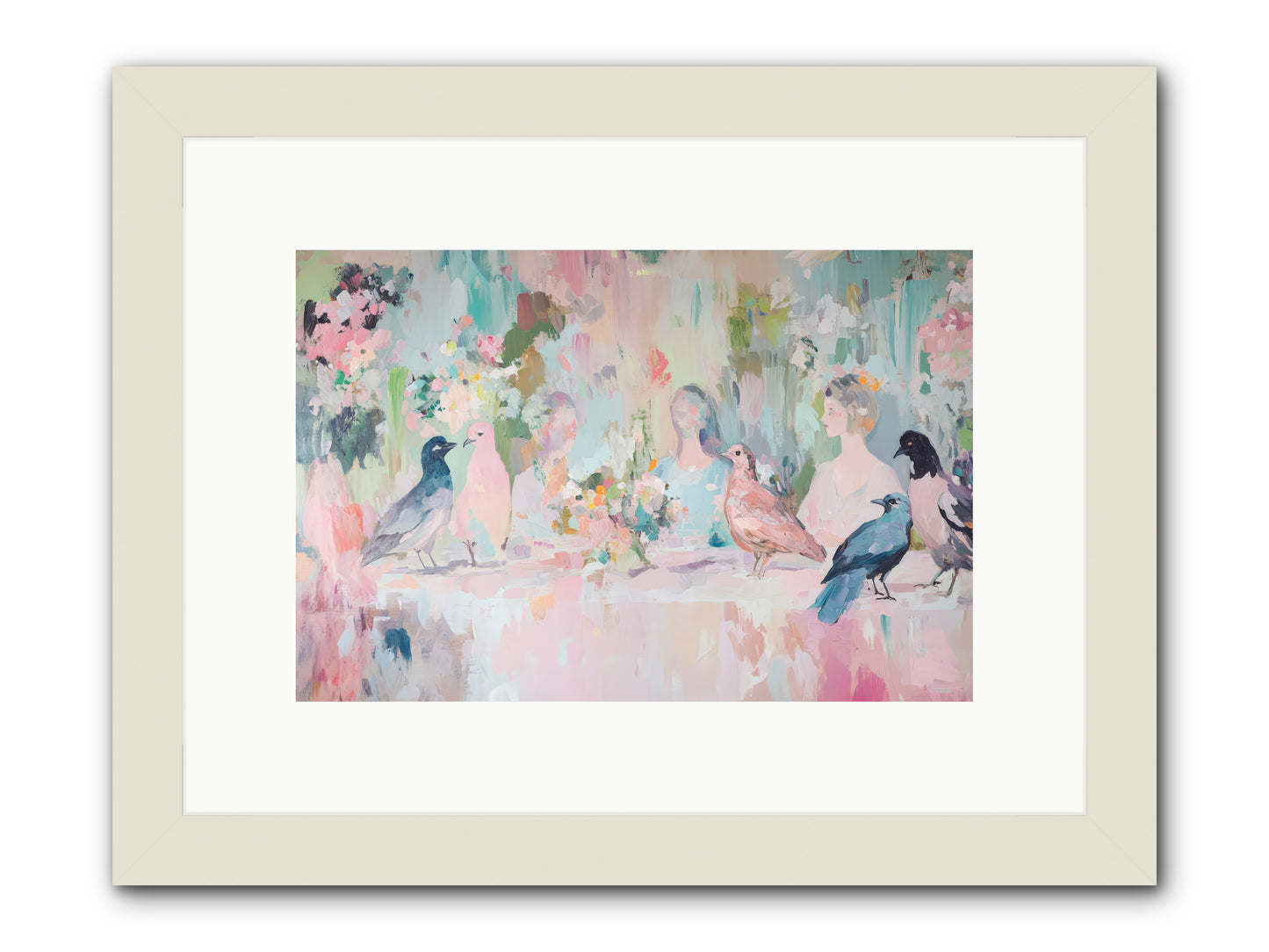 Winged Songs -- Framed Print - White 12x8