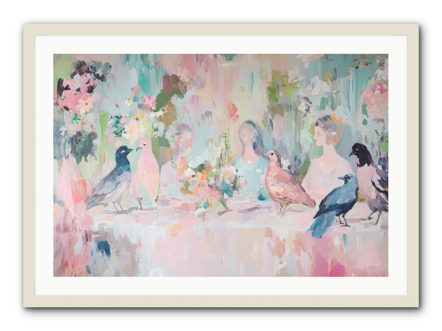 Winged Songs -- Framed Print - White 36x24