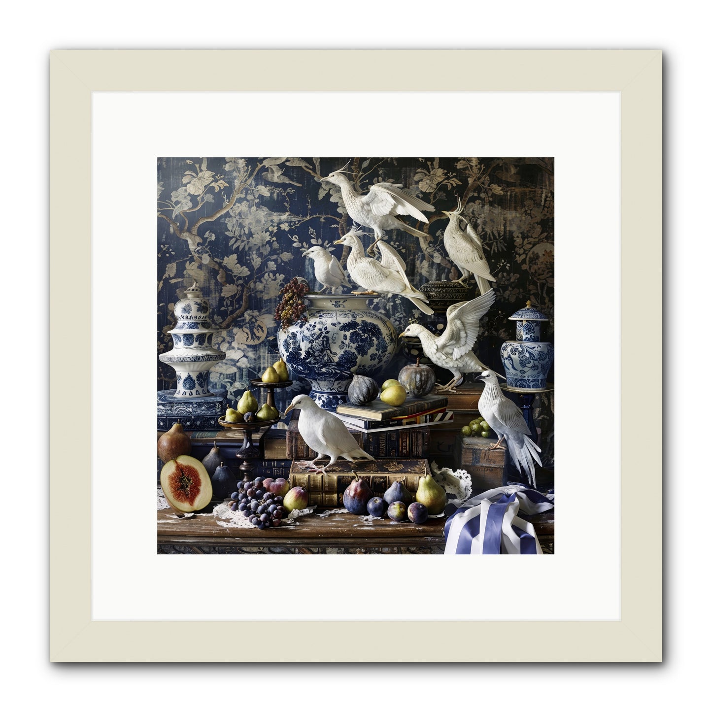 Wingèd Whispers of Arcadia -- Framed Print - White 12x12