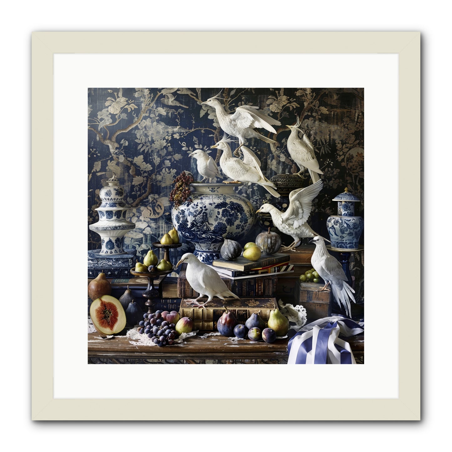 Wingèd Whispers of Arcadia -- Framed Print - White 16x16