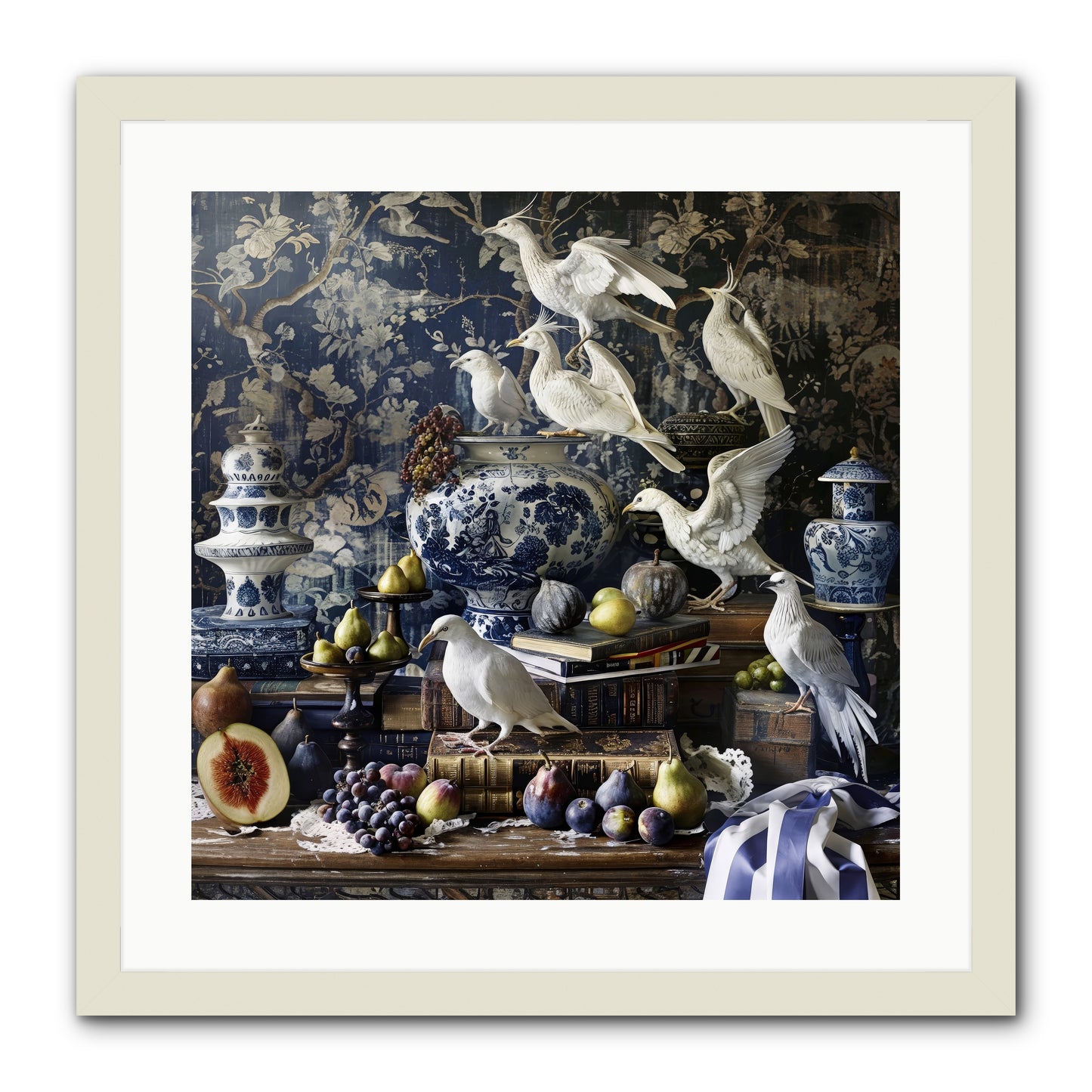 Wingèd Whispers of Arcadia -- Framed Print - White 20x20