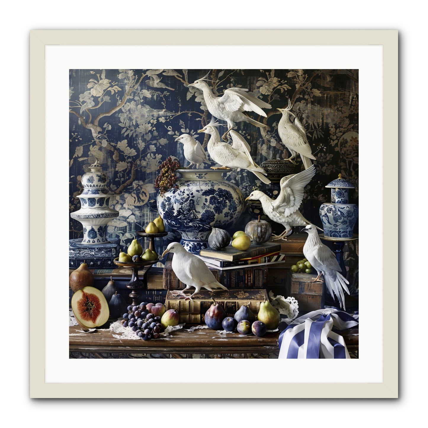 Wingèd Whispers of Arcadia -- Framed Print - White 24x24