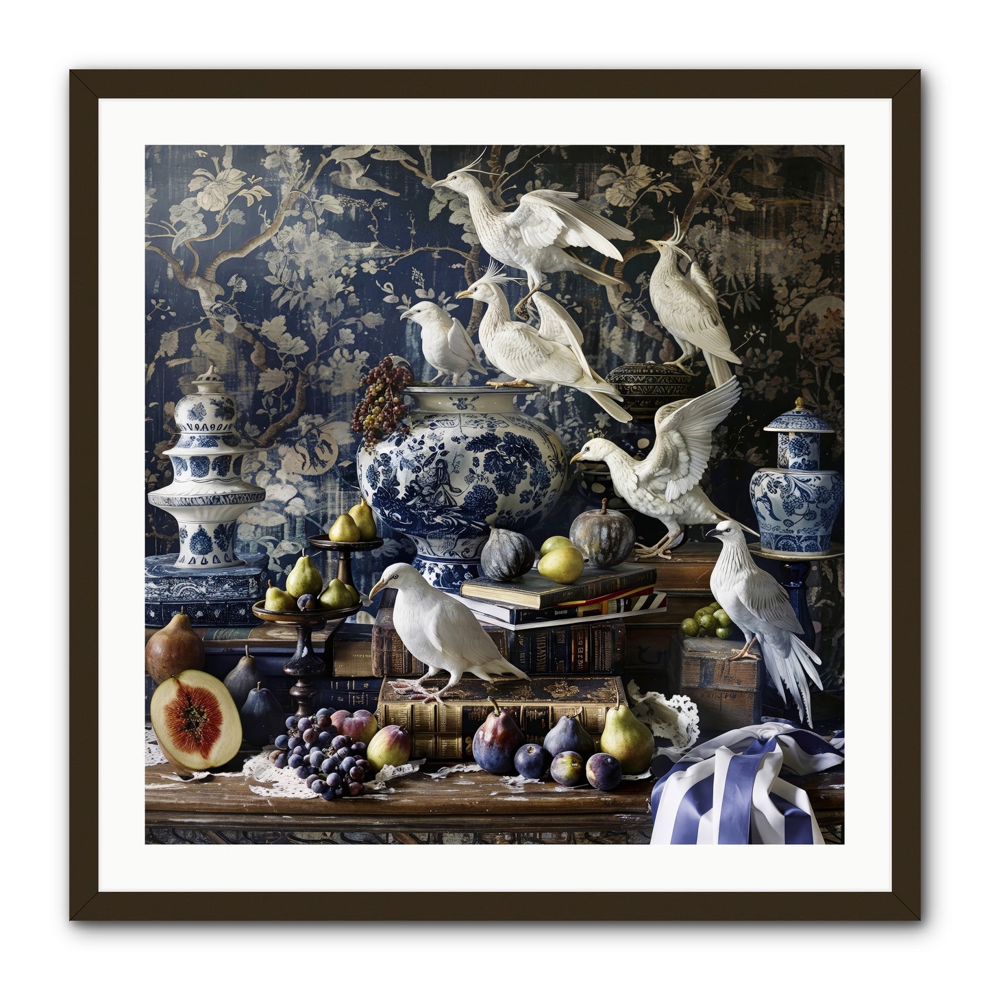 Wingèd Whispers of Arcadia -- Framed Print - Black 30x30
