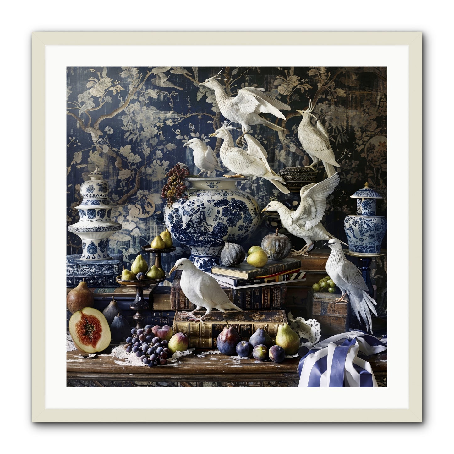 Wingèd Whispers of Arcadia -- Framed Print - White 30x30