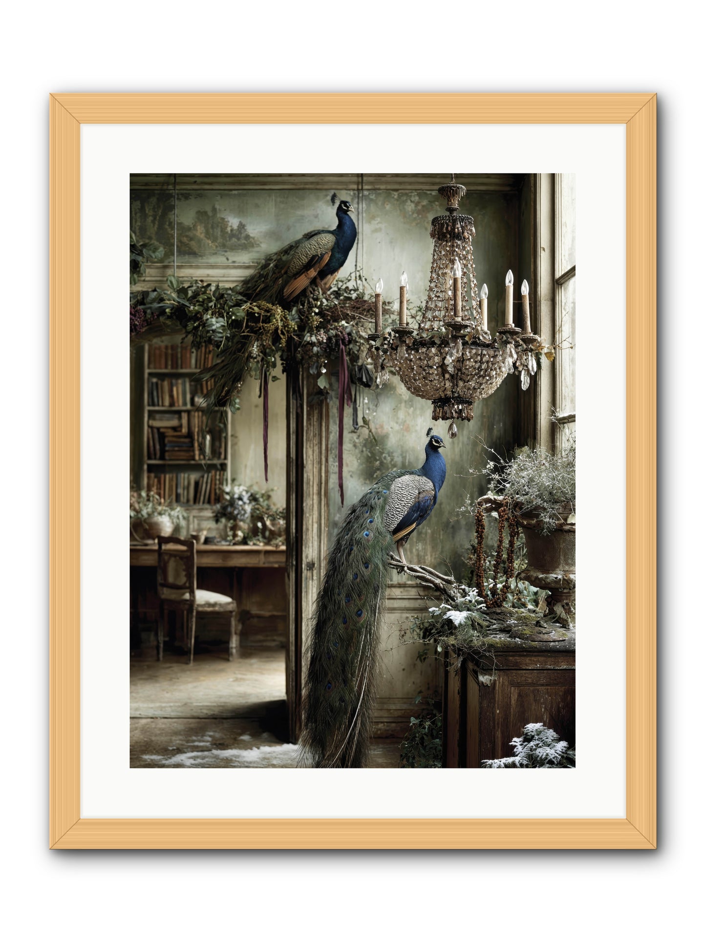 Wings & Wishes Assembly -- Framed Print - Natural 18x24