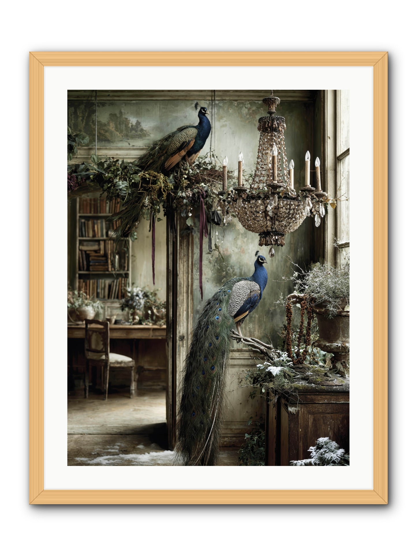 Wings & Wishes Assembly -- Framed Print - Natural 24x32