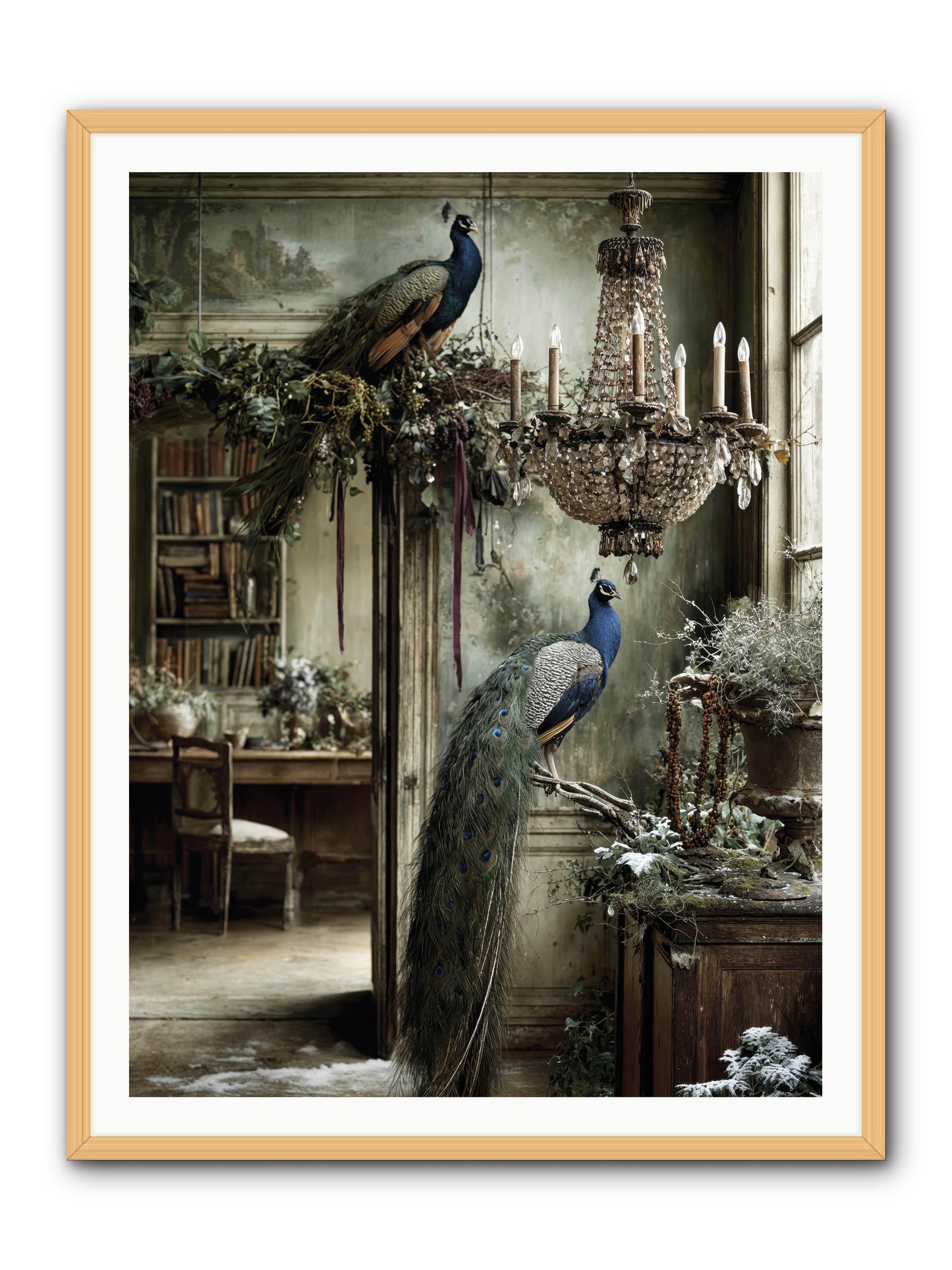 Wings & Wishes Assembly -- Framed Print - Natural 36x48