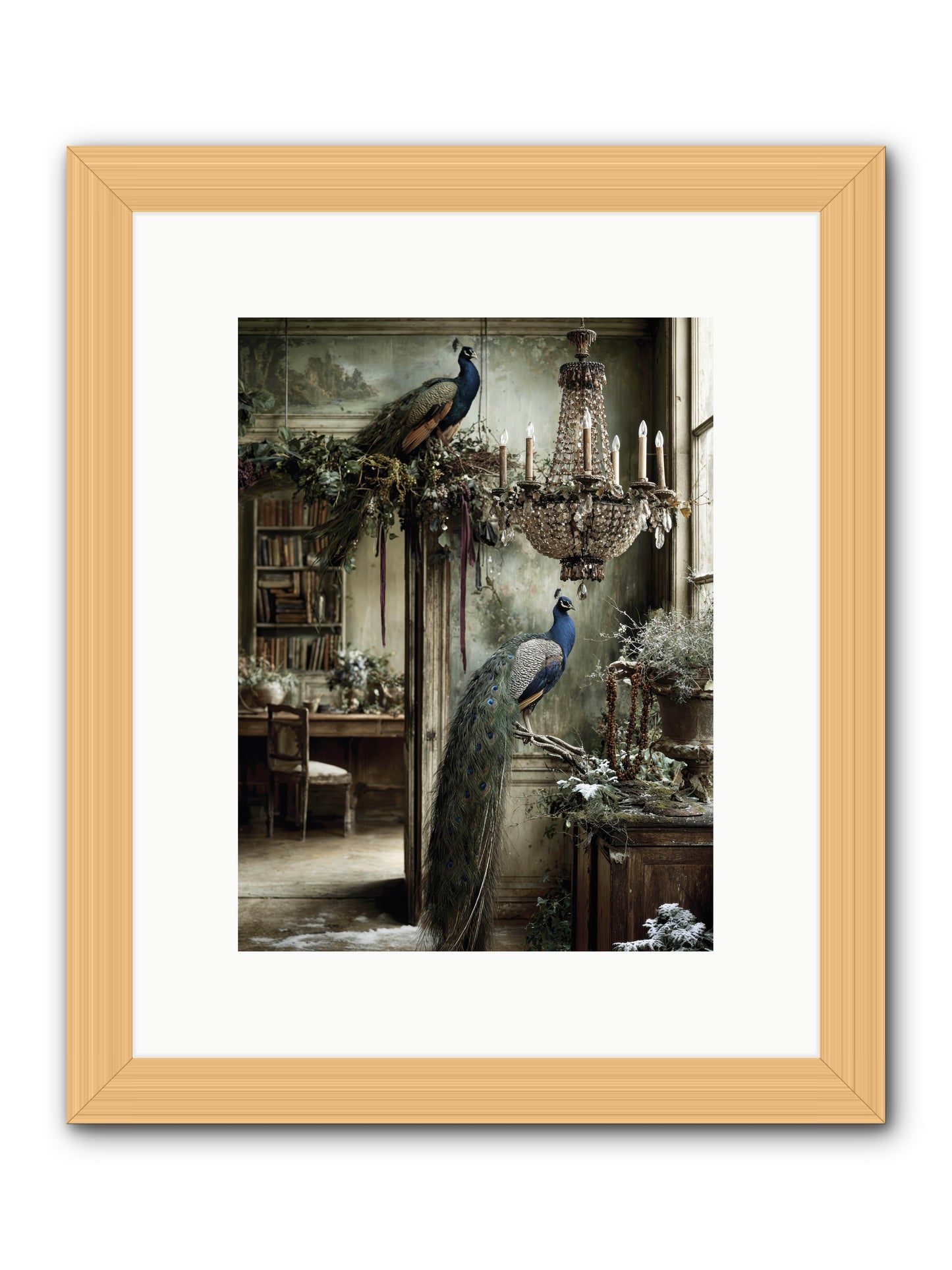 Wings & Wishes Assembly -- Framed Print - Natural 9x12