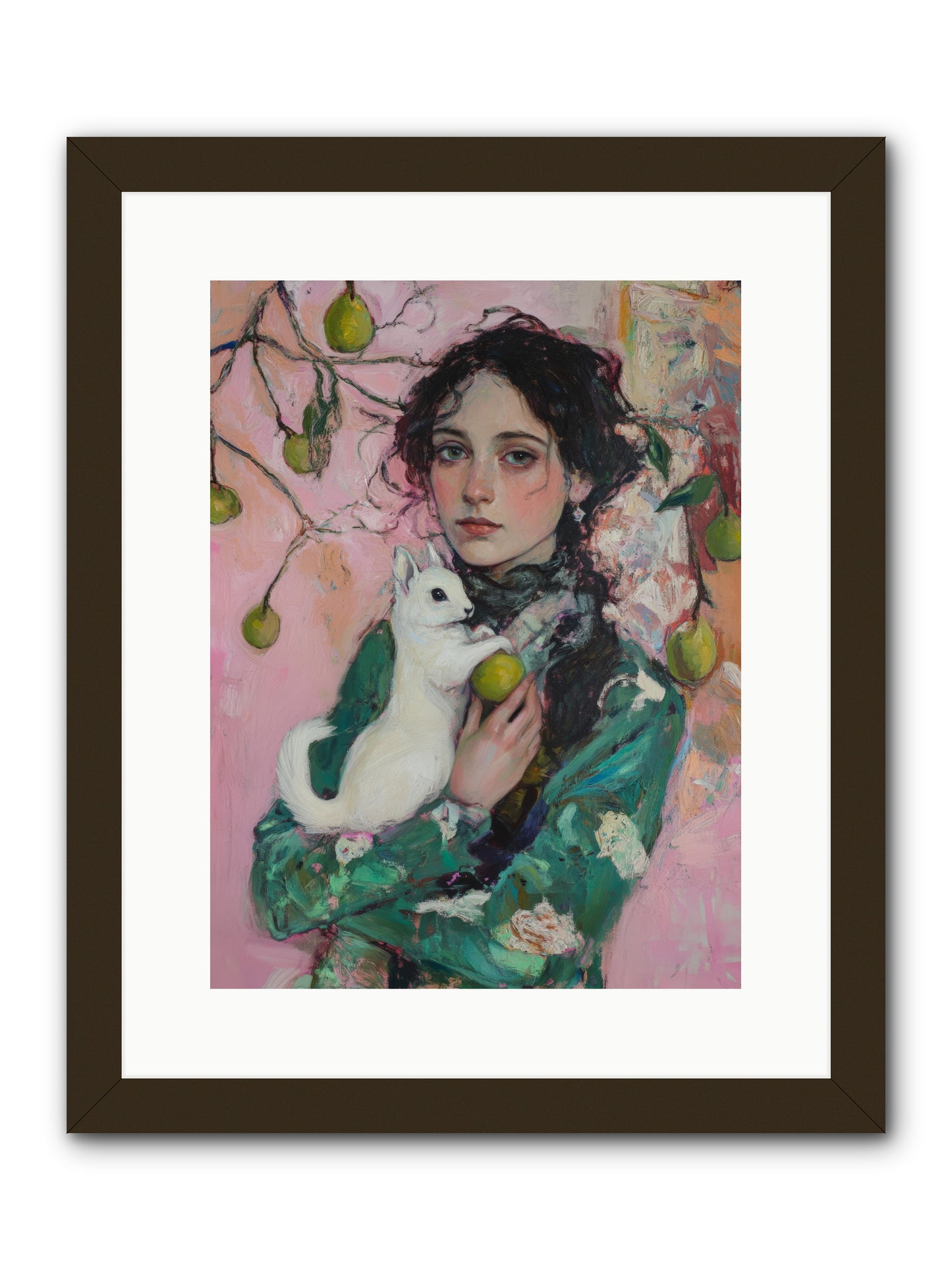 Winter Squirrel Keeper -- Framed Print - Black 12x16