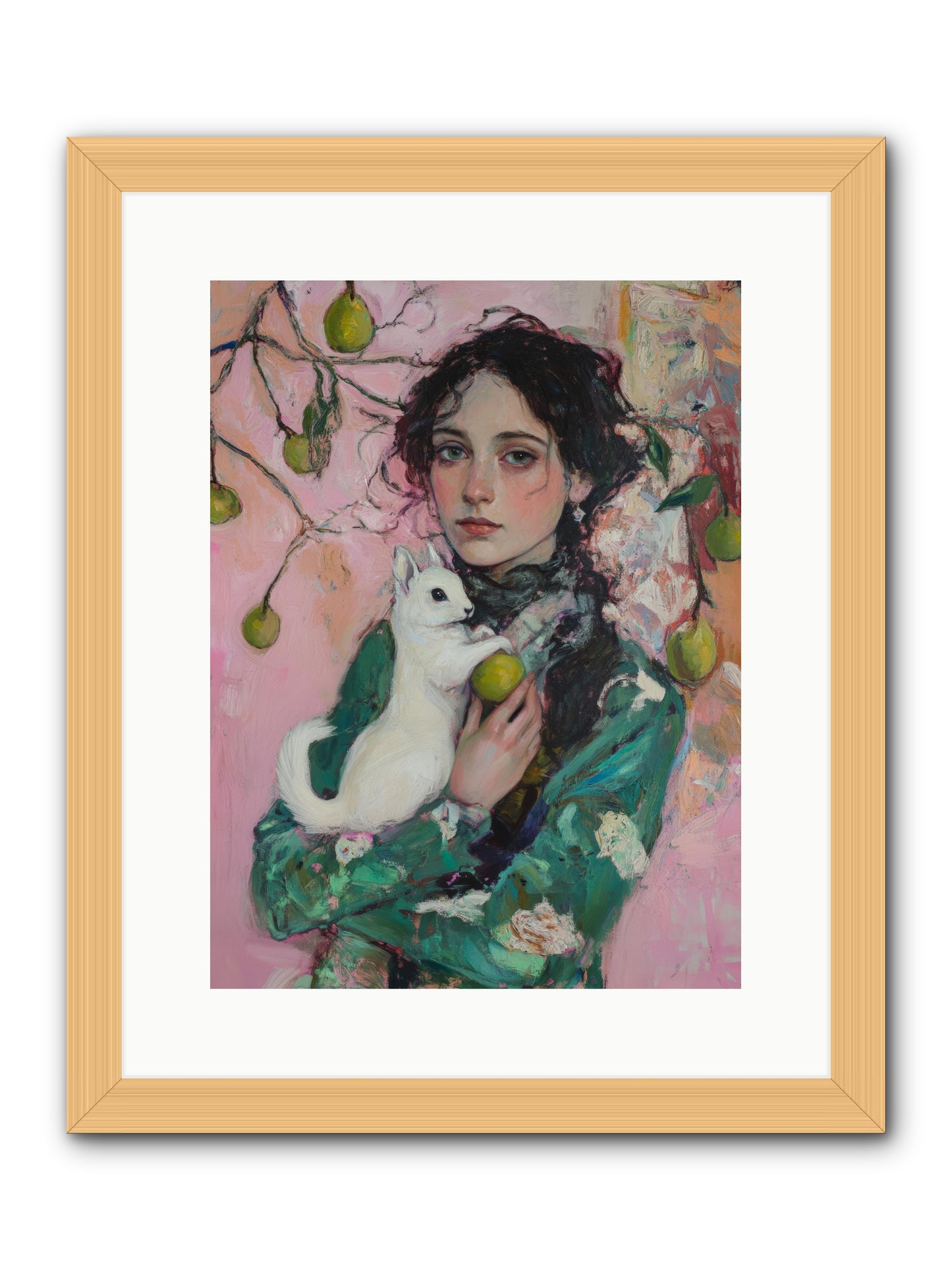 Winter Squirrel Keeper -- Framed Print - Natural 12x16