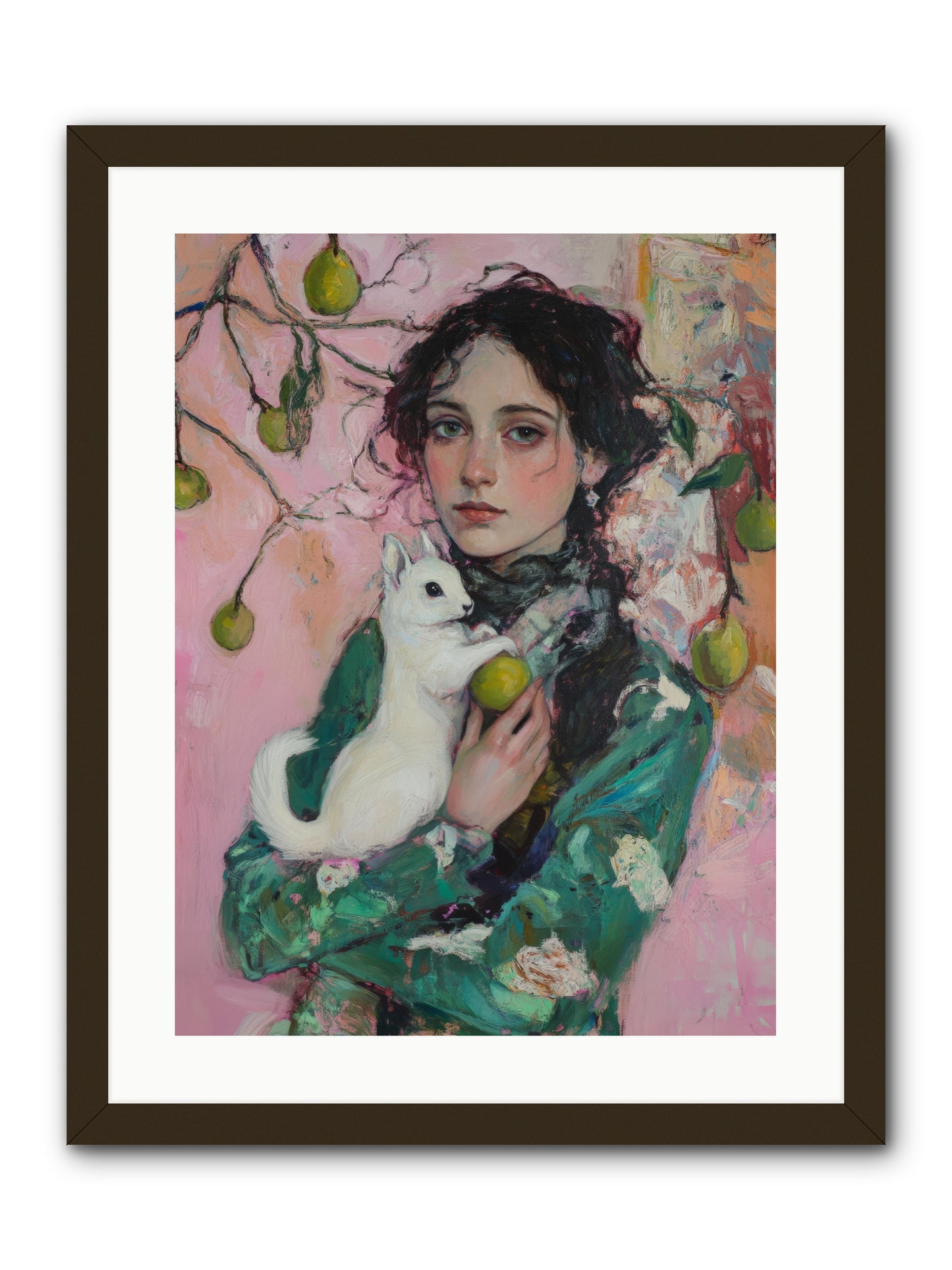 Winter Squirrel Keeper -- Framed Print - Black 18x24