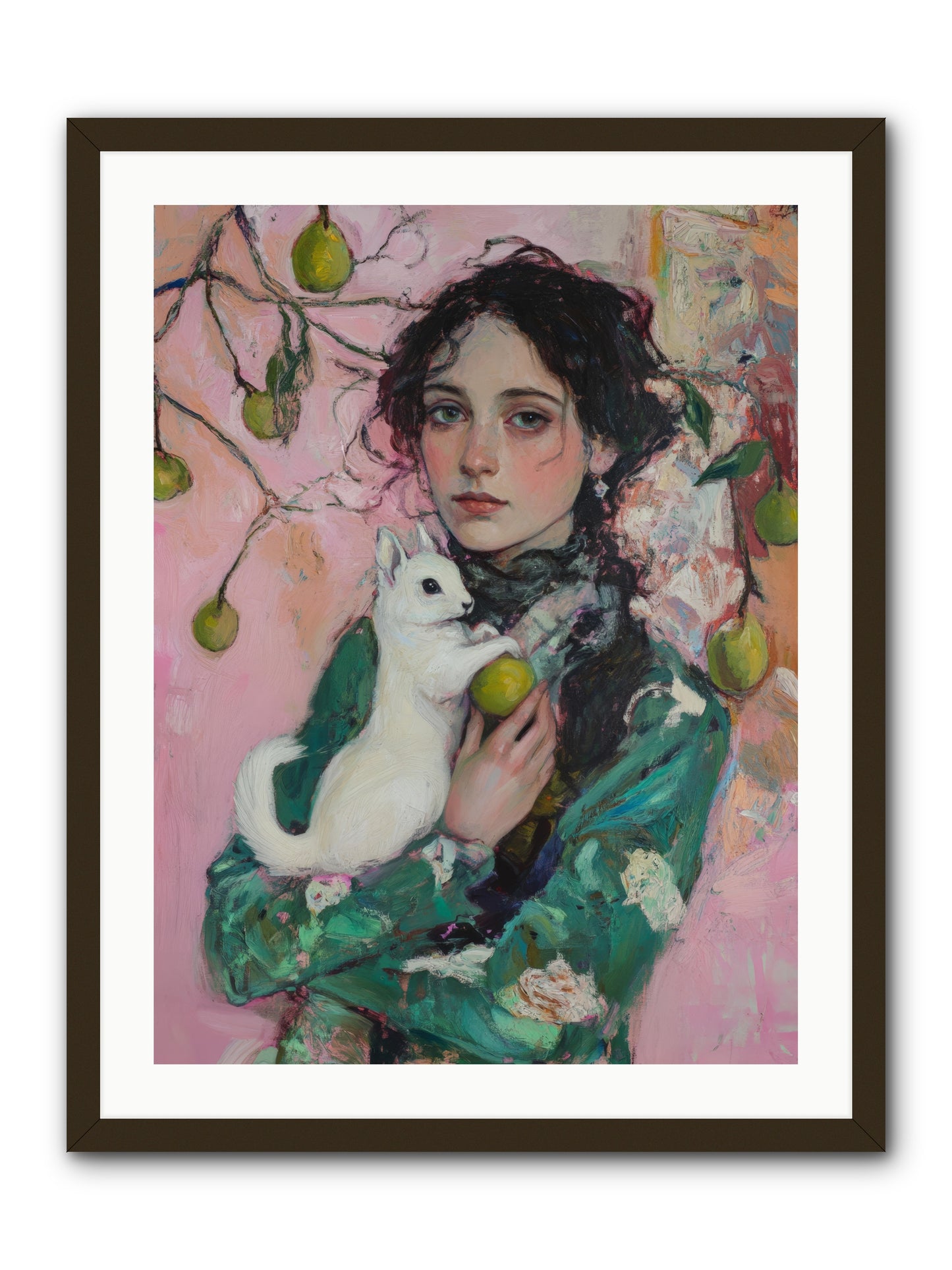 Winter Squirrel Keeper -- Framed Print - Black 24x32