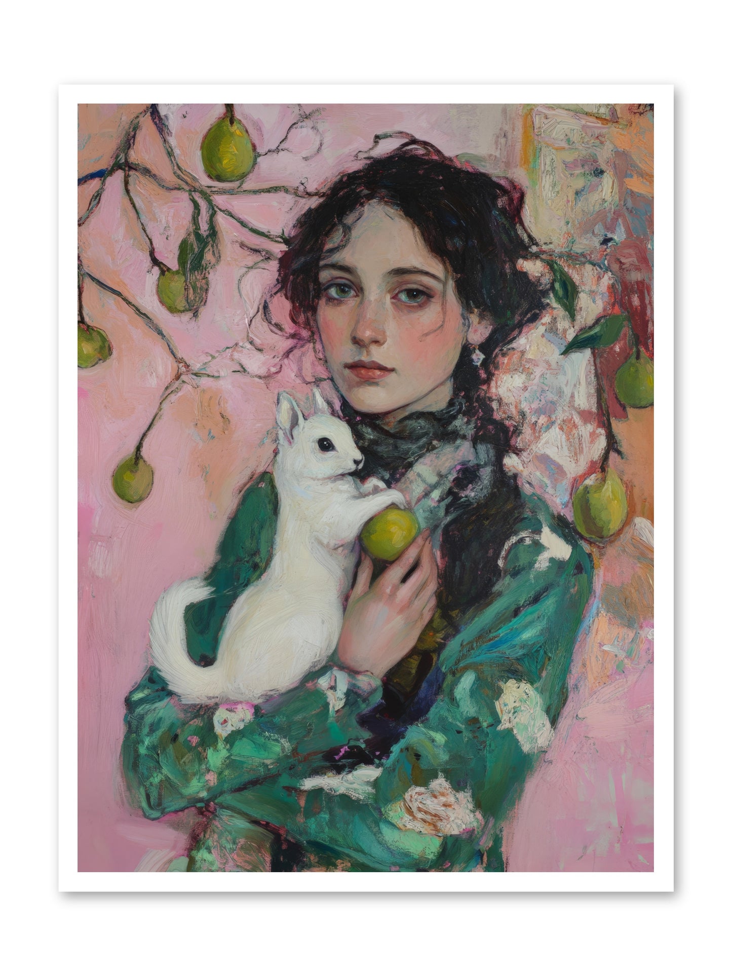 Winter Squirrel Keeper -- Loose Canvas Print 30x40
