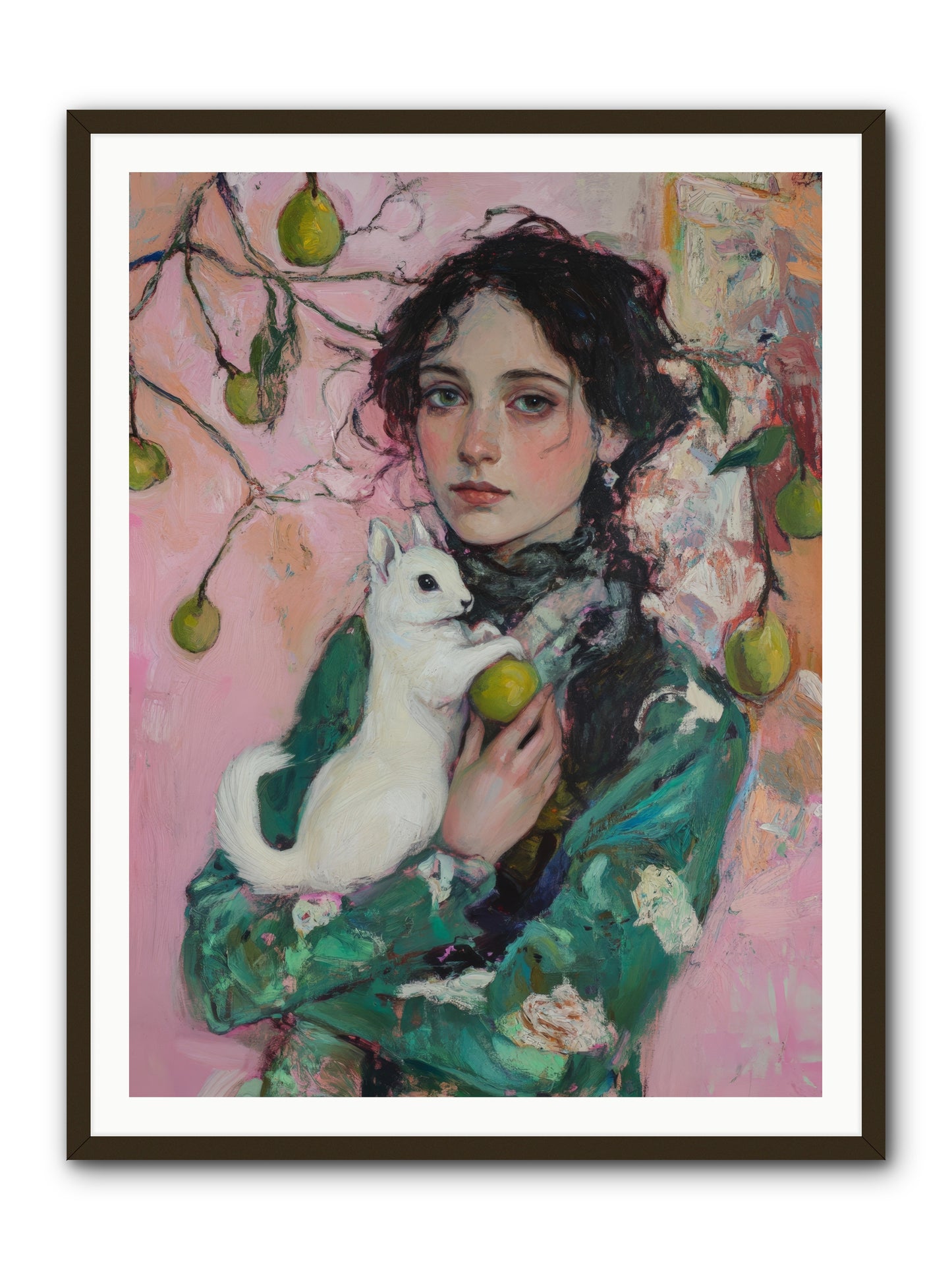 Winter Squirrel Keeper -- Framed Print - Black 36x48