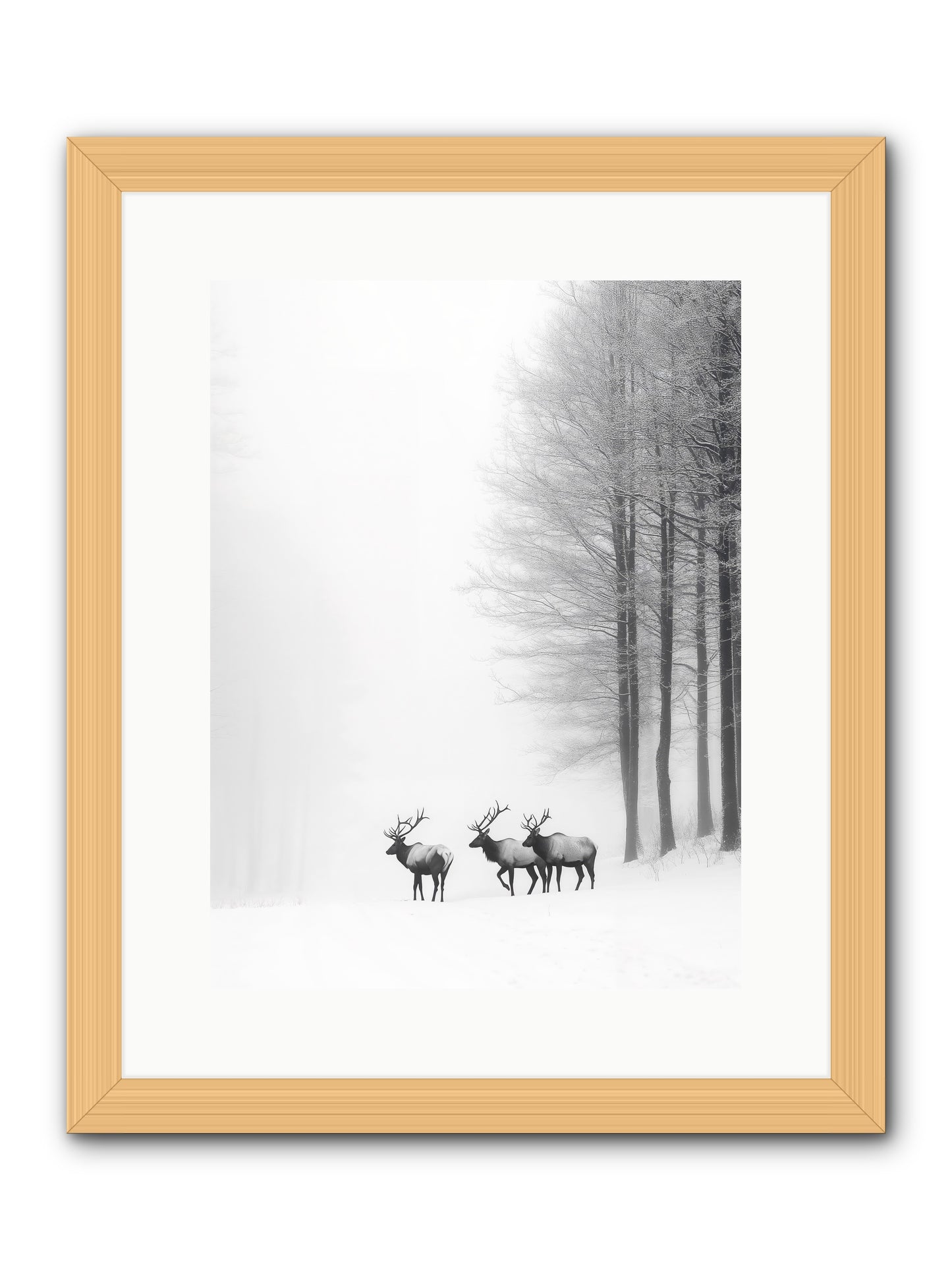 Winter's Grace -- Framed Print - Natural 12x16