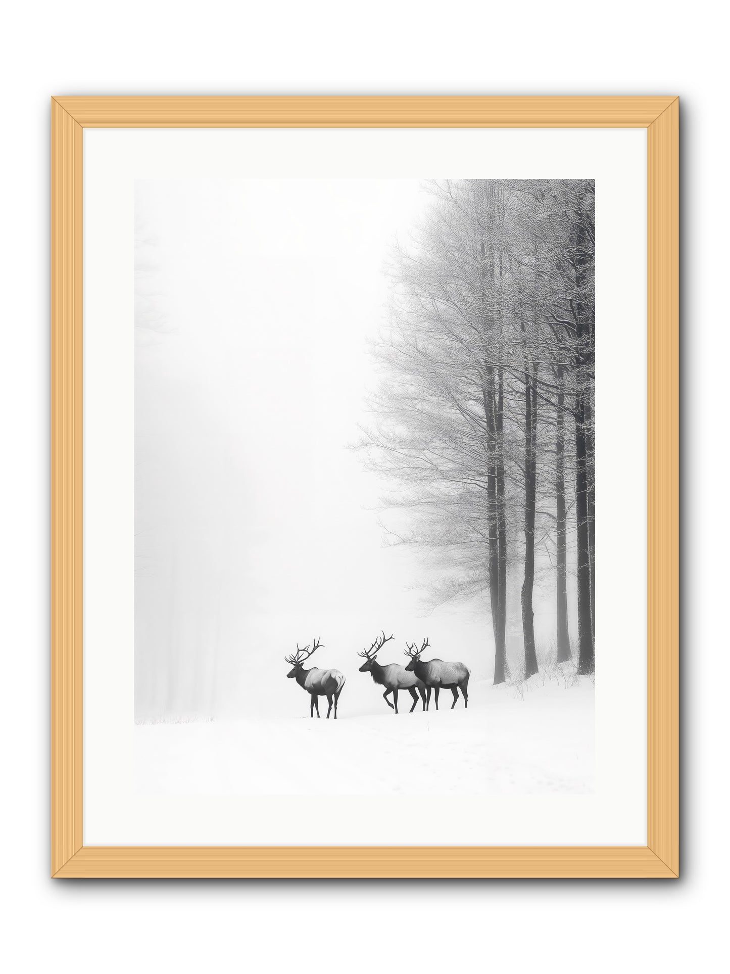Winter's Grace -- Framed Print - Natural 18x24