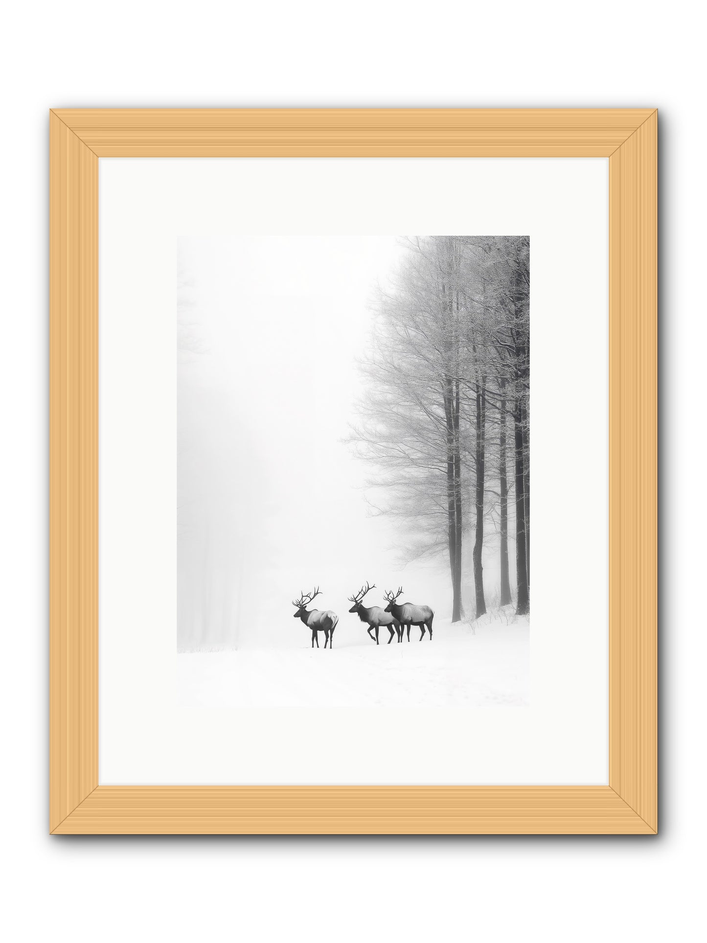 Winter's Grace -- Framed Print - Natural 9x12