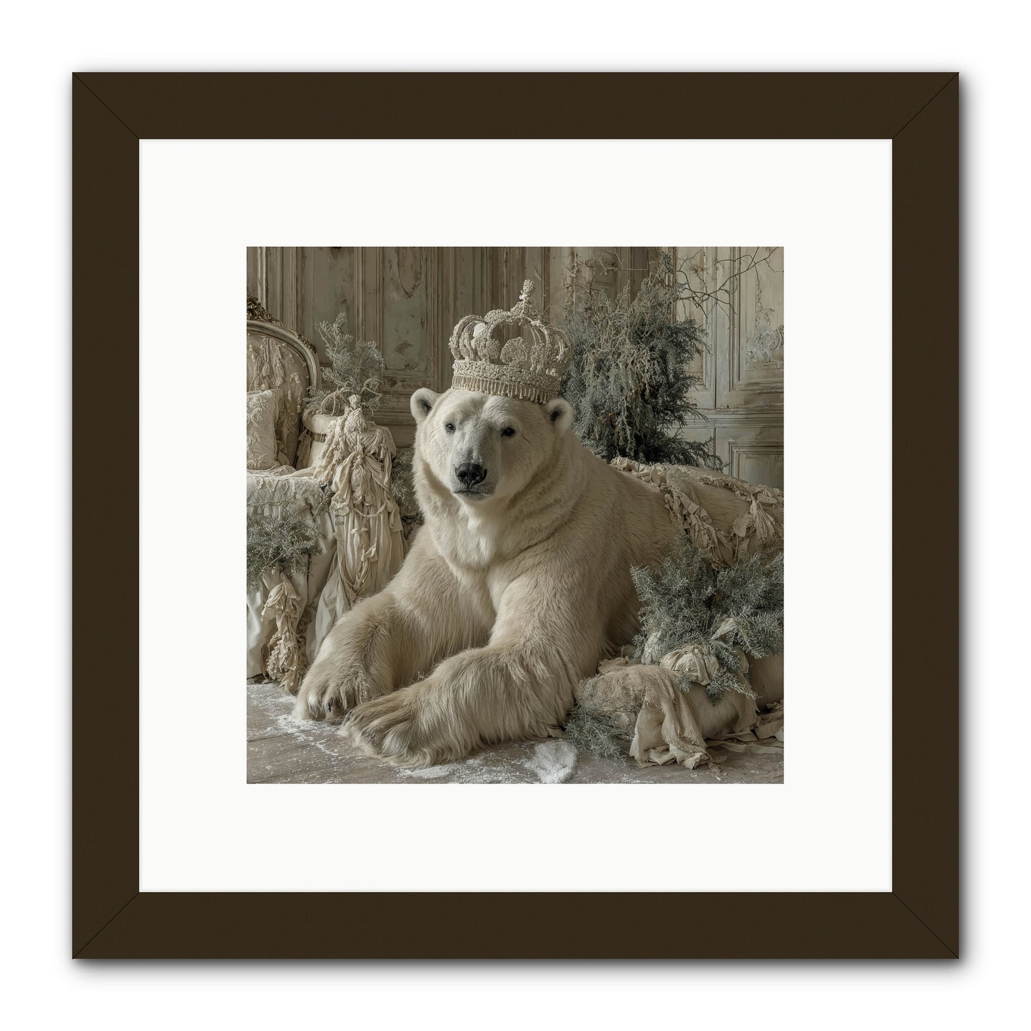 Winter's Hush -- Framed Print - Black 10x10