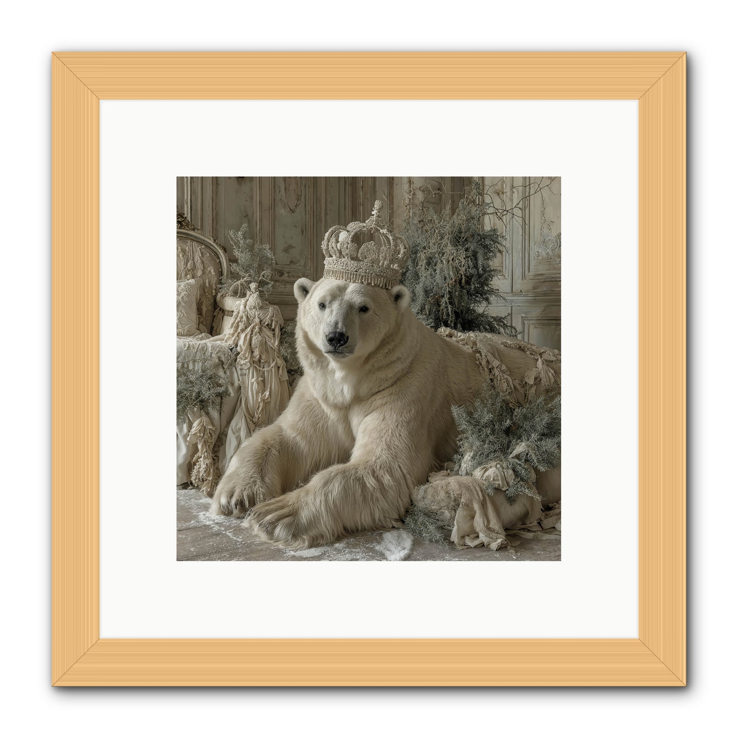 Winter's Hush -- Framed Print - Natural 10x10