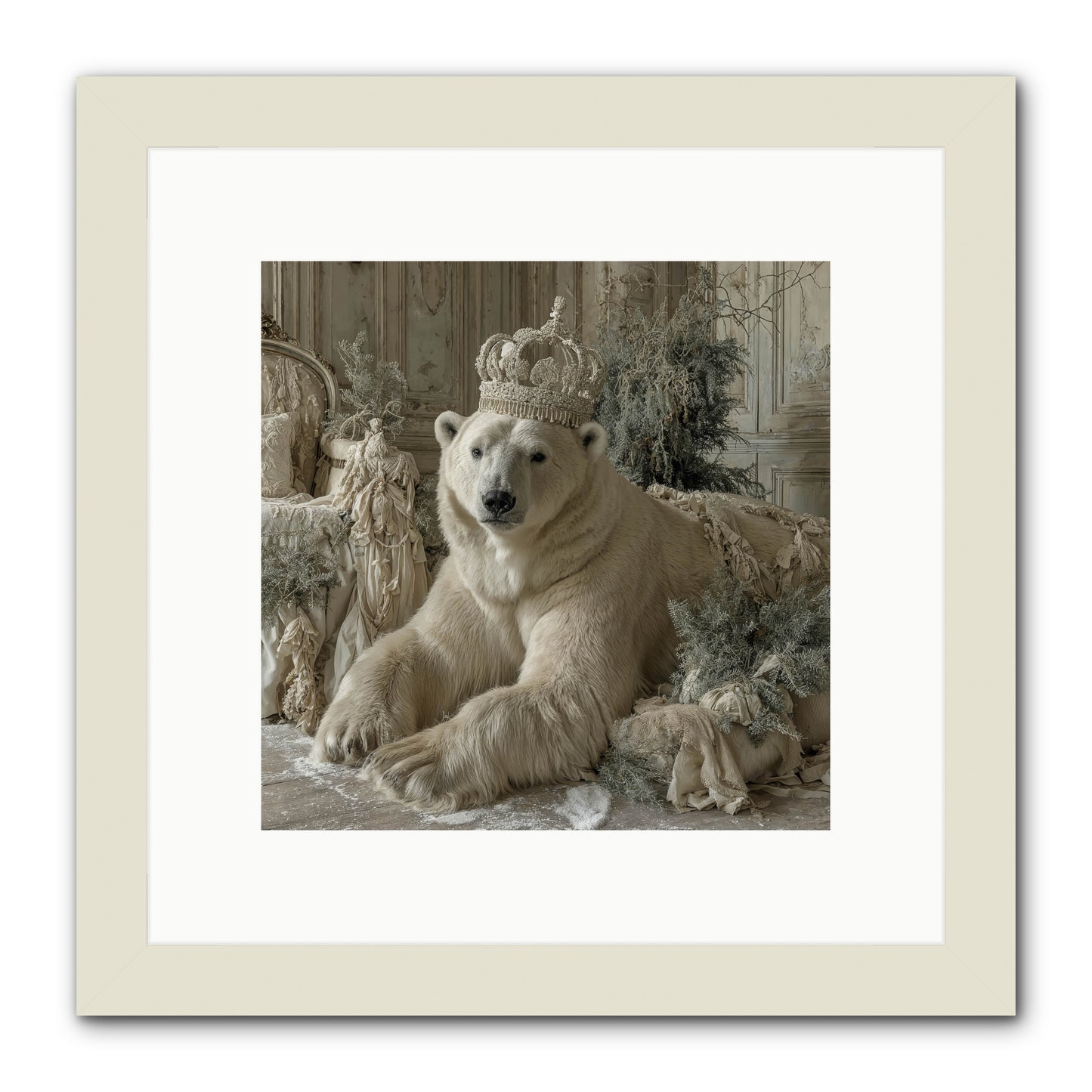 Winter's Hush -- Framed Print - White 10x10