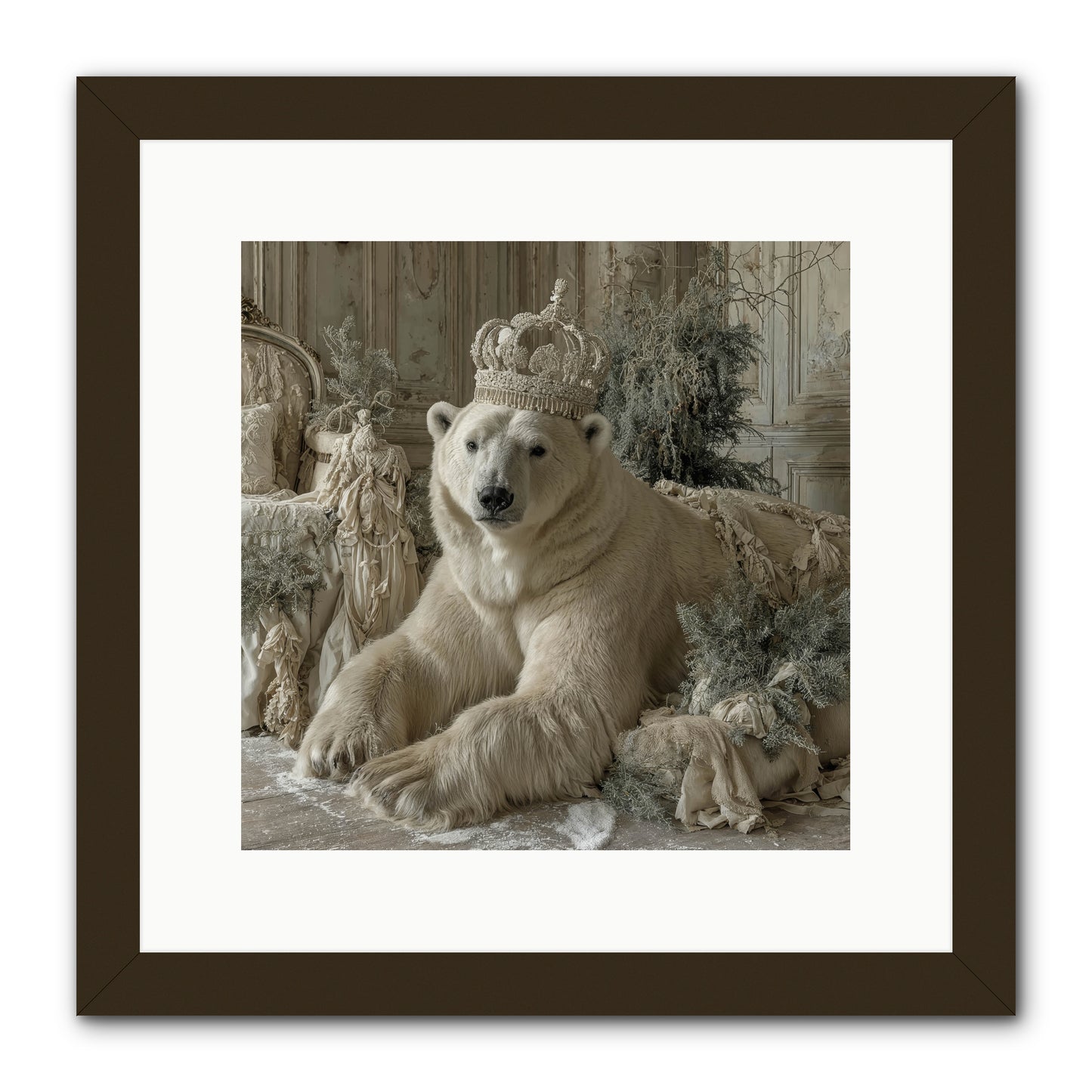 Winter's Hush -- Framed Print - Black 12x12