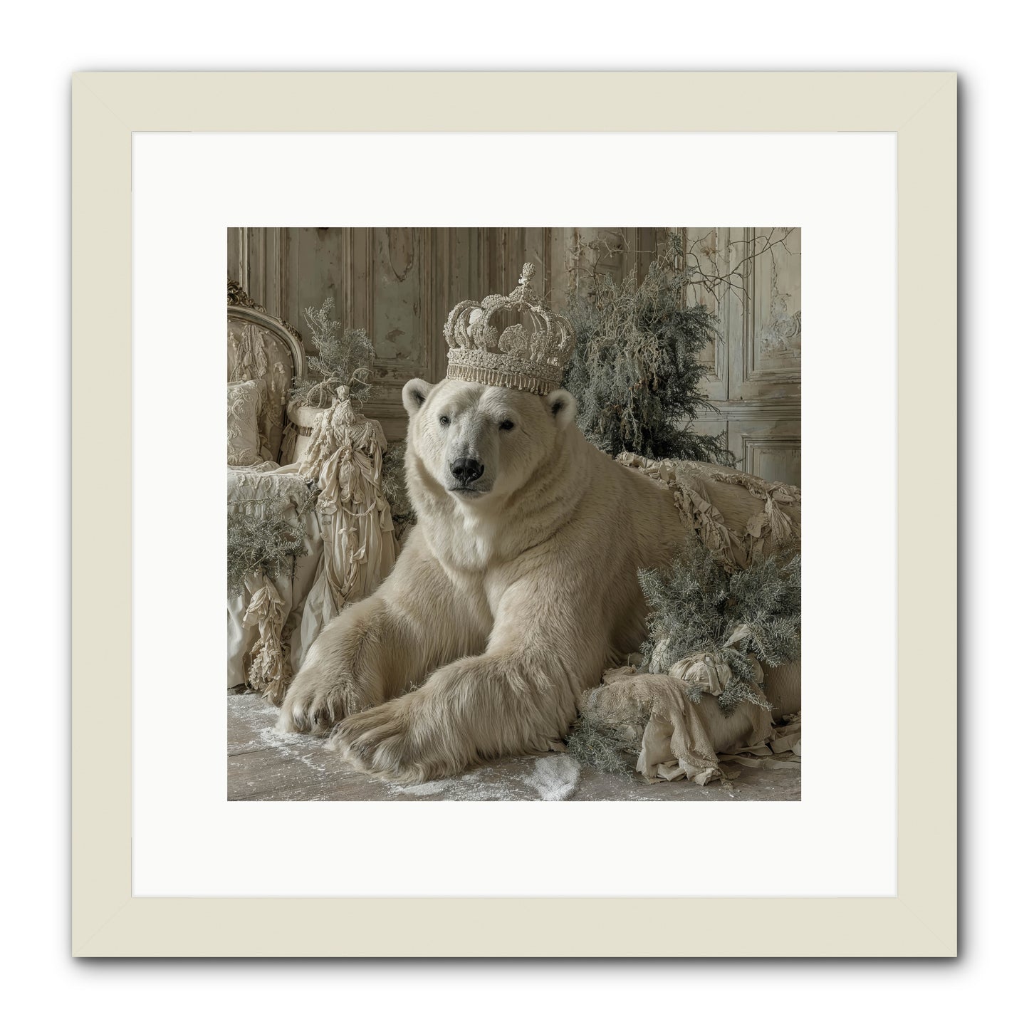 Winter's Hush -- Framed Print - White 12x12