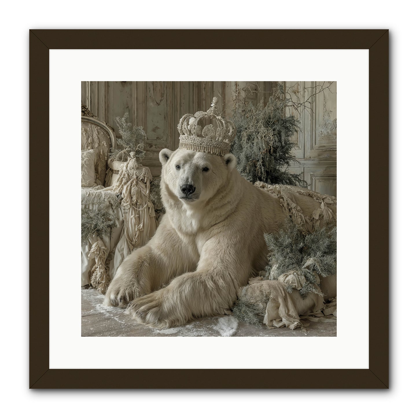 Winter's Hush -- Framed Print - Black 16x16