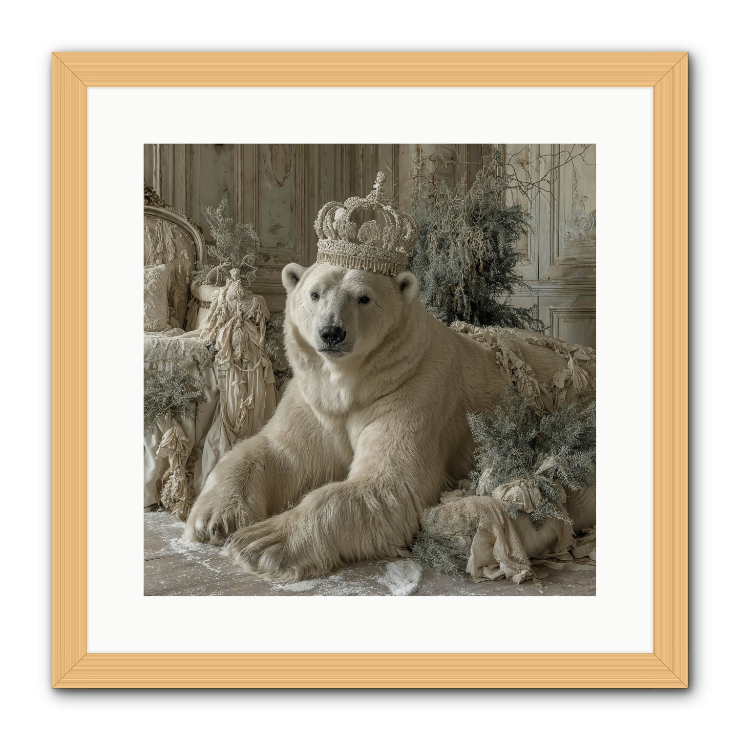 Winter's Hush -- Framed Print - Natural 16x16