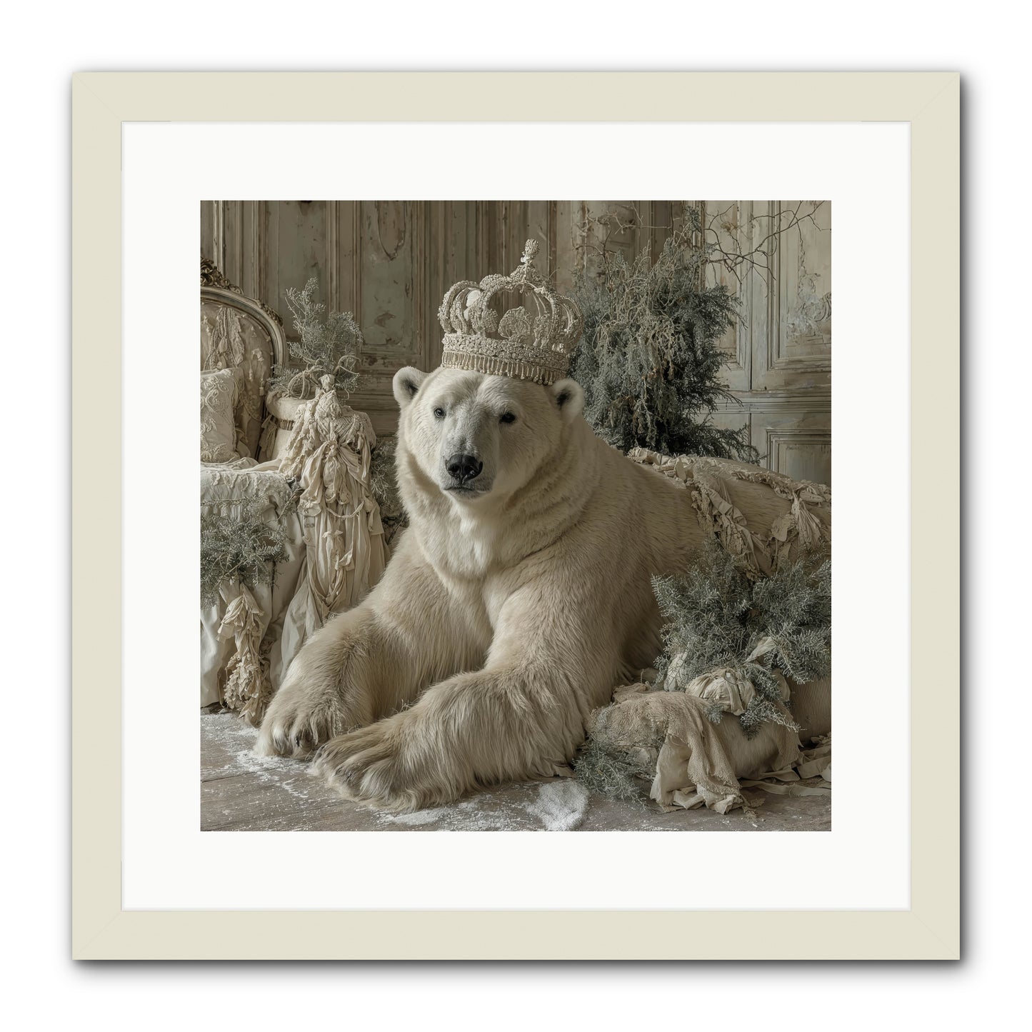 Winter's Hush -- Framed Print - White 16x16