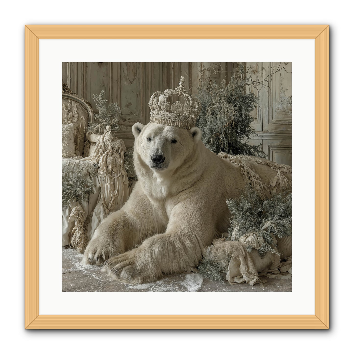 Winter's Hush -- Framed Print - Natural 20x20