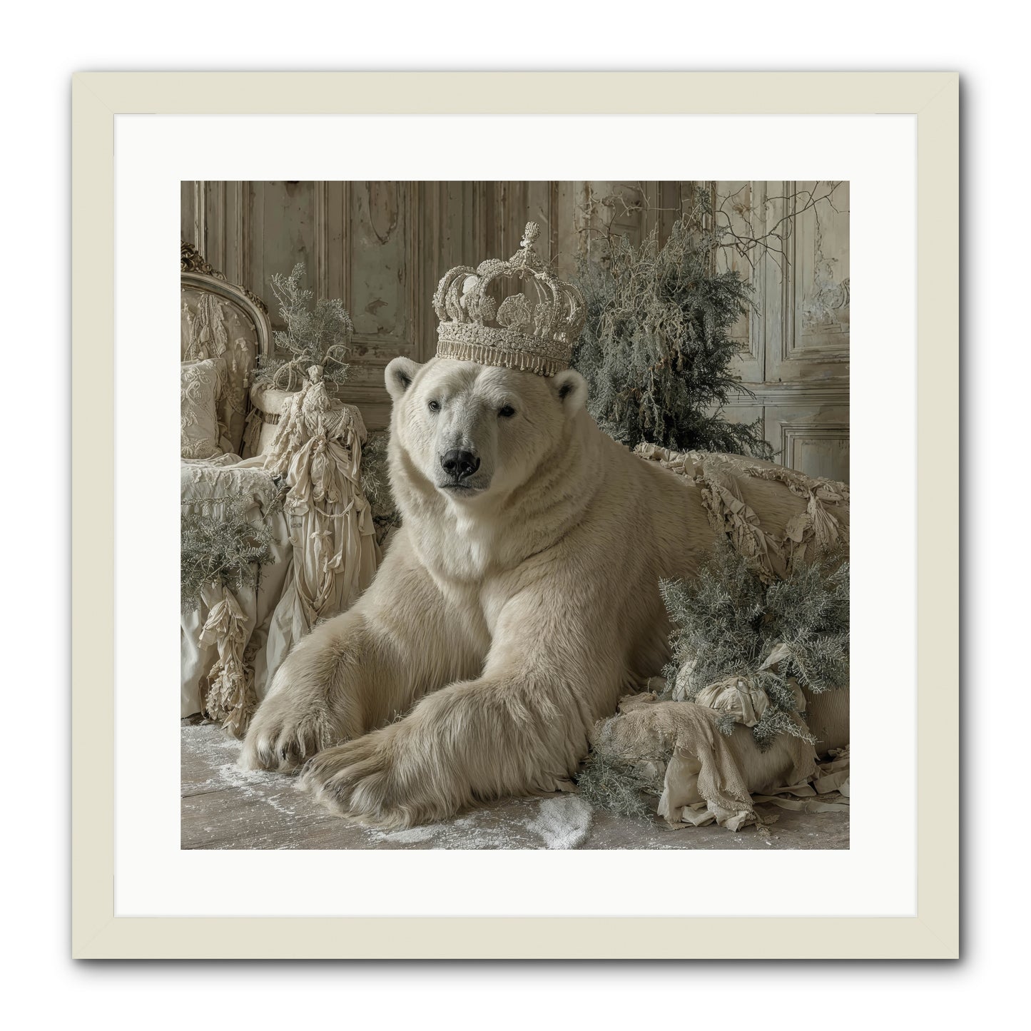 Winter's Hush -- Framed Print - White 20x20