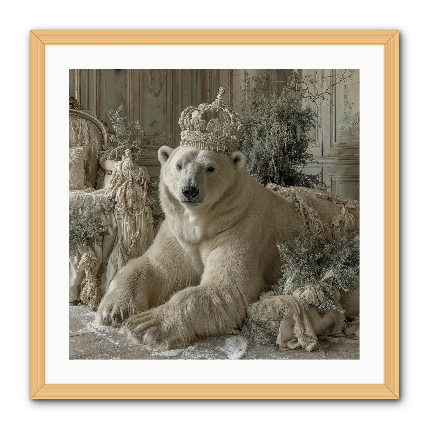 Winter's Hush -- Framed Print - Natural 24x24