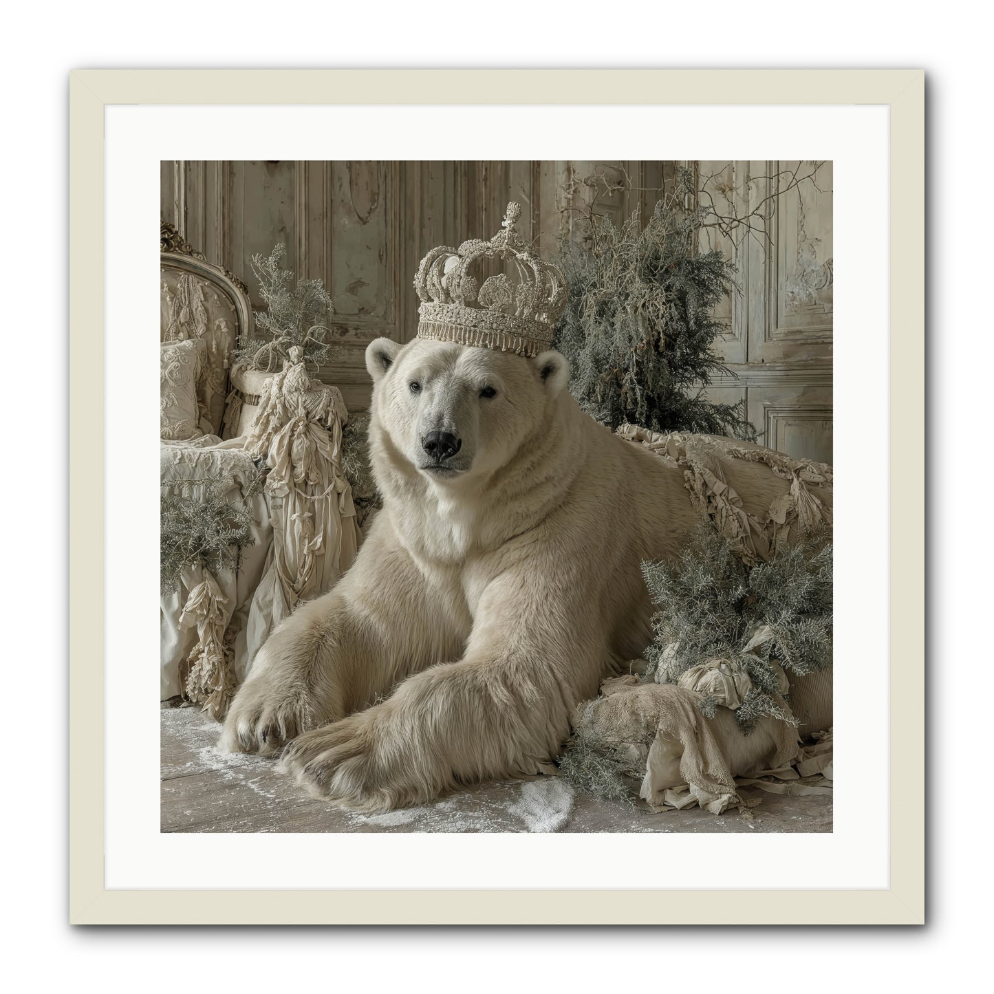 Winter's Hush -- Framed Print - White 24x24