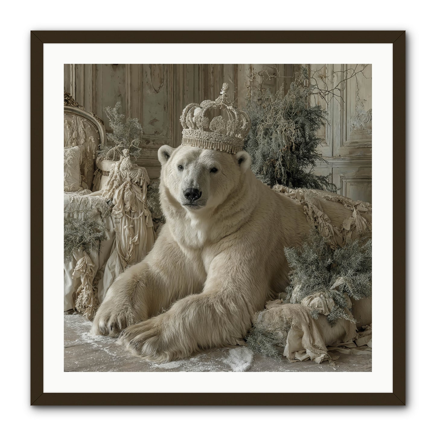 Winter's Hush -- Framed Print - Black 30x30