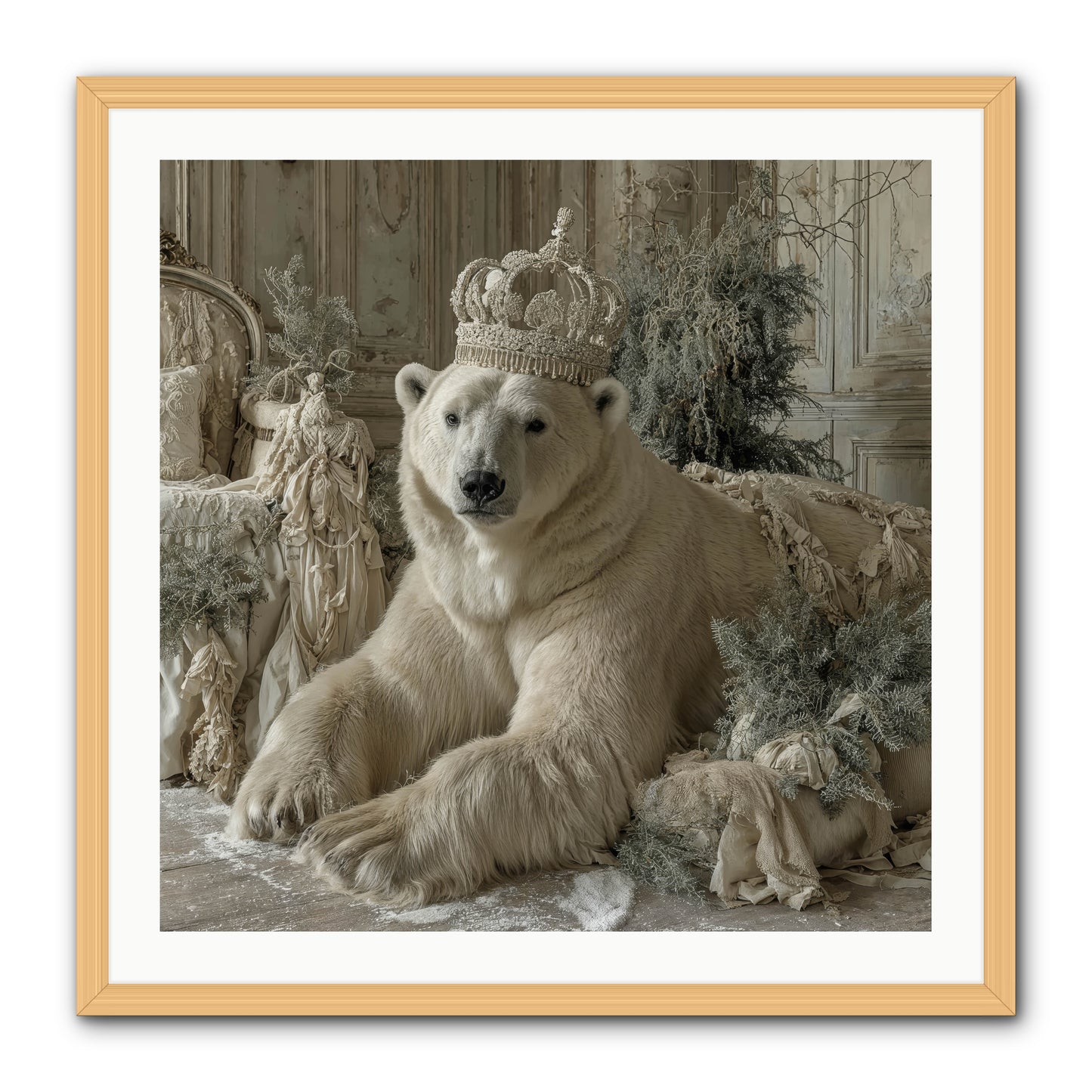 Winter's Hush -- Framed Print - Natural 30x30