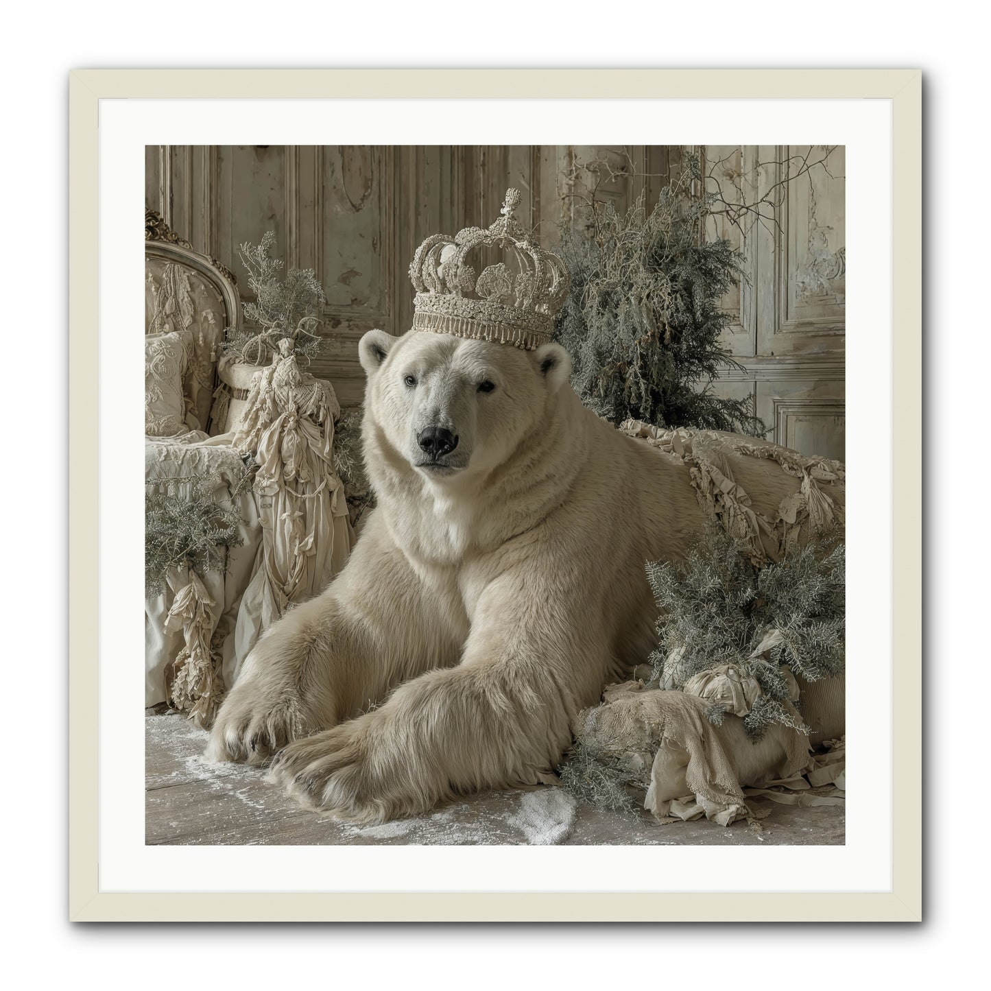 Winter's Hush -- Framed Print - White 30x30