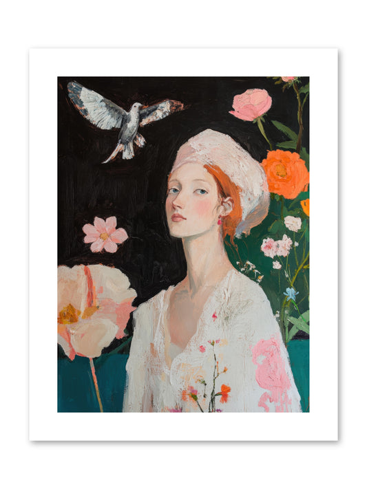 Wisteria Nightingale-REZ -- Paper Print 9x12