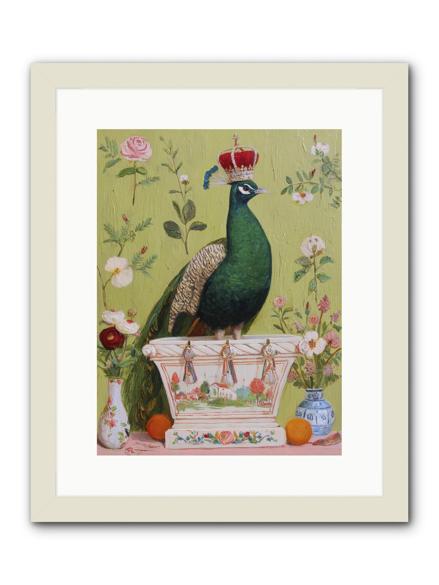Woodland Vigil -- Framed Print - White 12x16