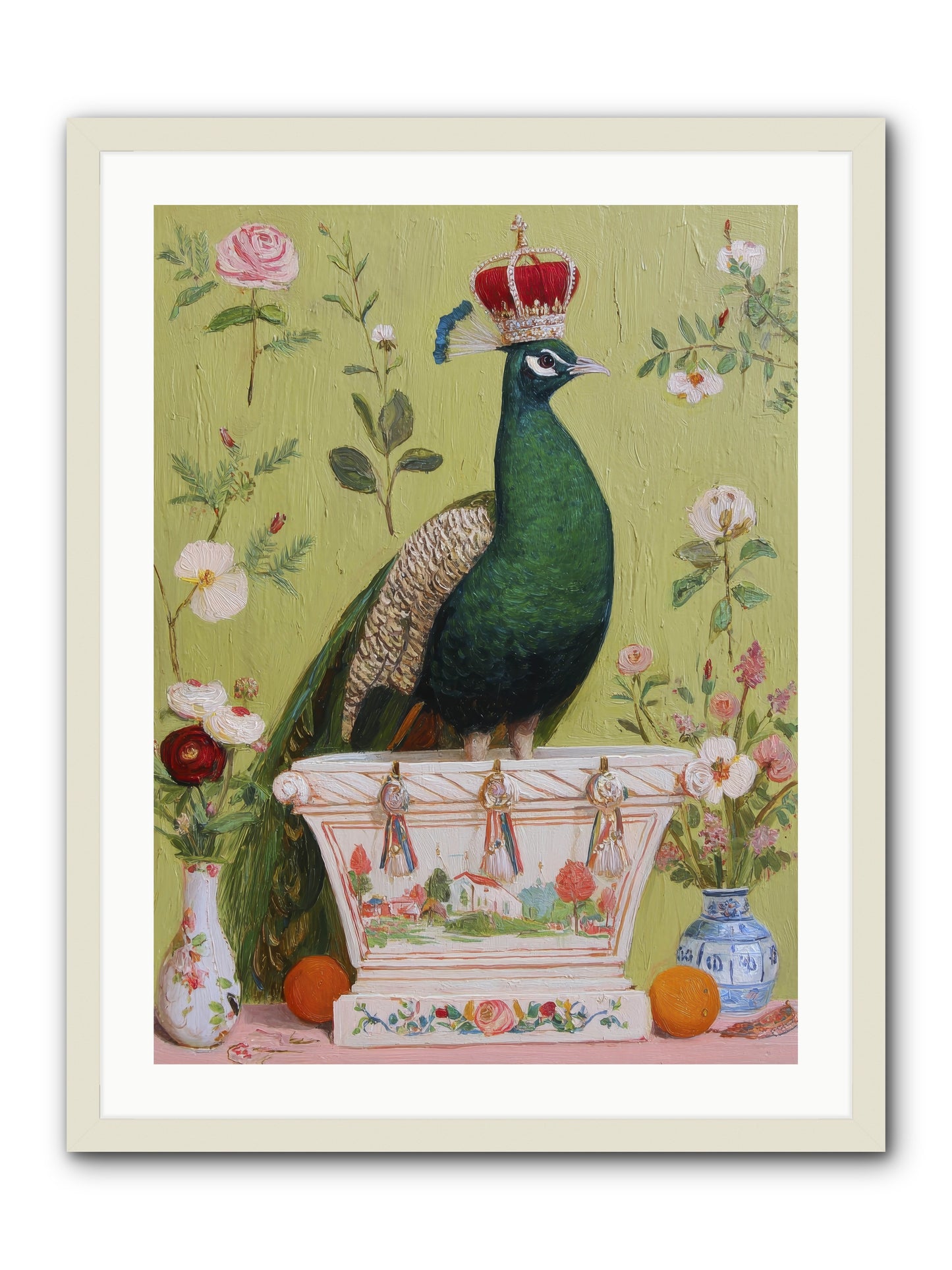 Woodland Vigil -- Framed Print - White 24x32
