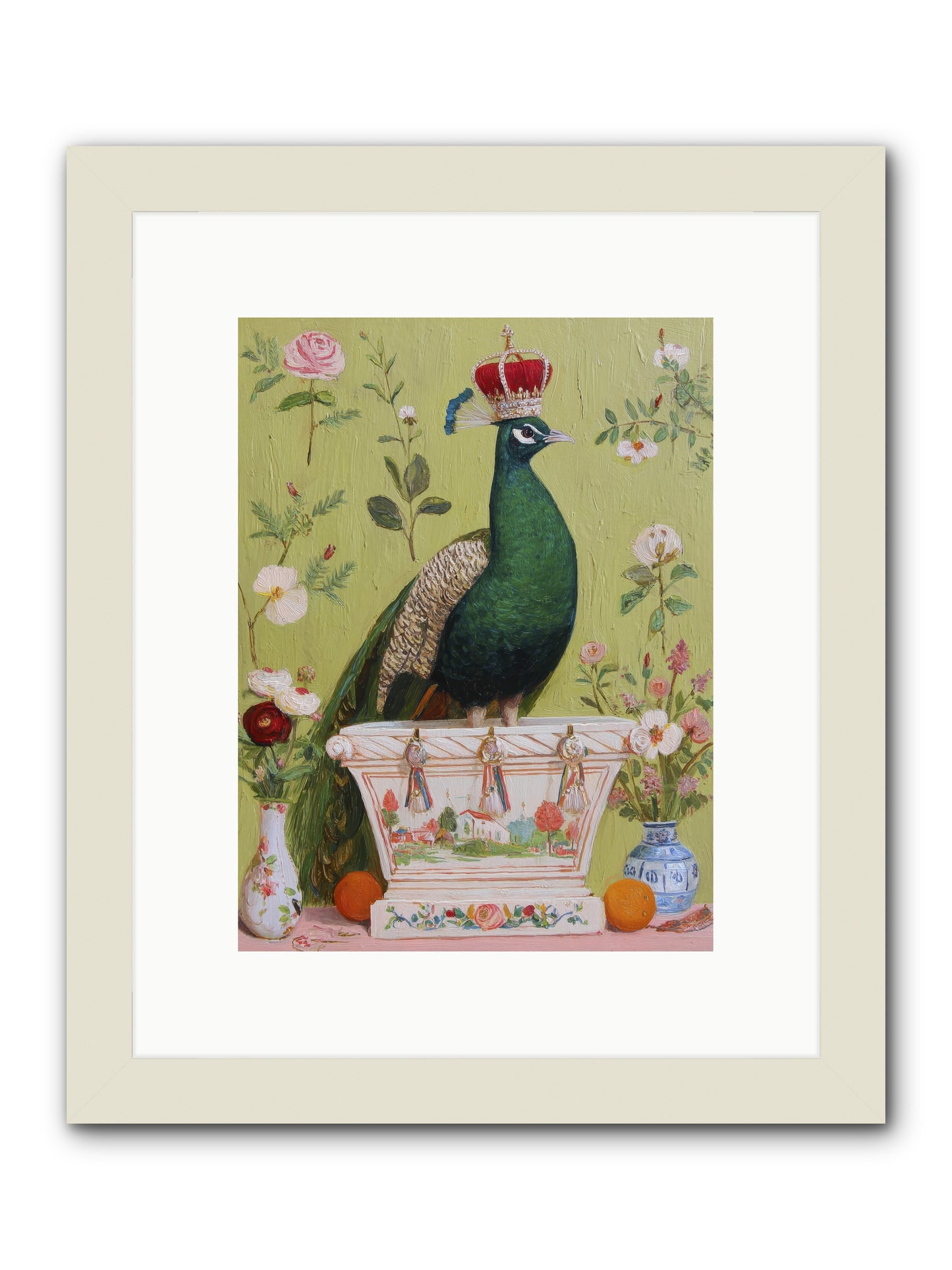 Woodland Vigil -- Framed Print - White 9x12