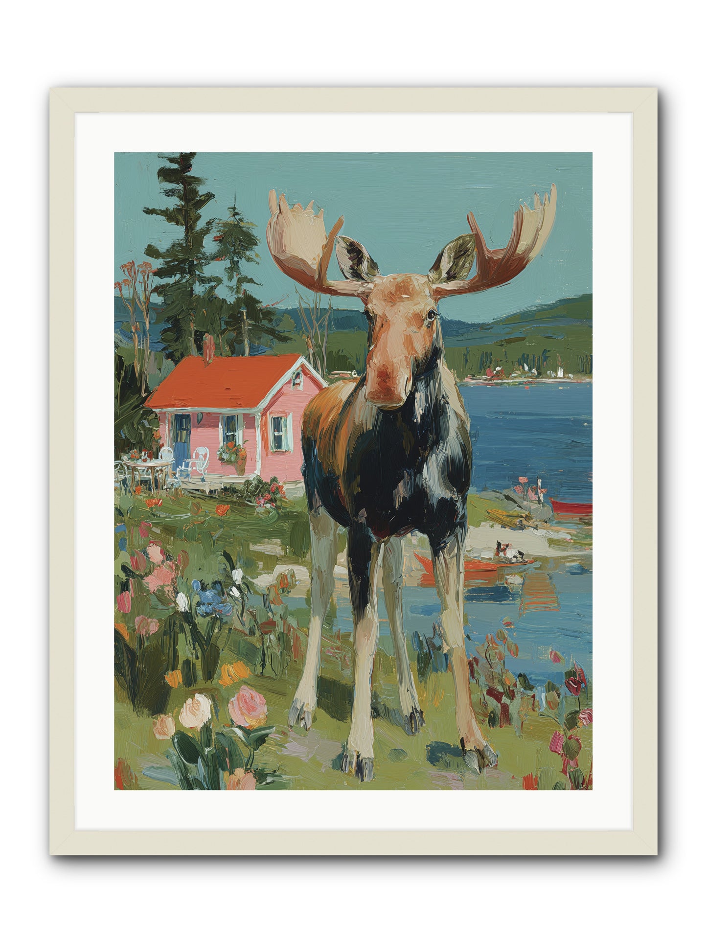 Woodland Wanderer -- Framed Print - White 24x32
