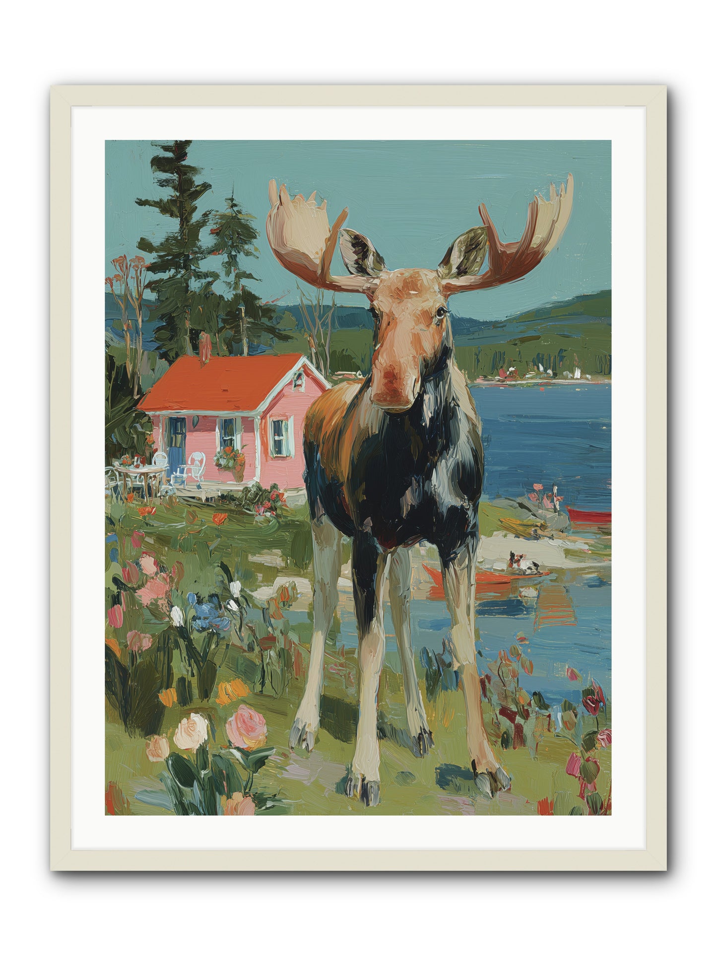 Woodland Wanderer -- Framed Print - White 30x40