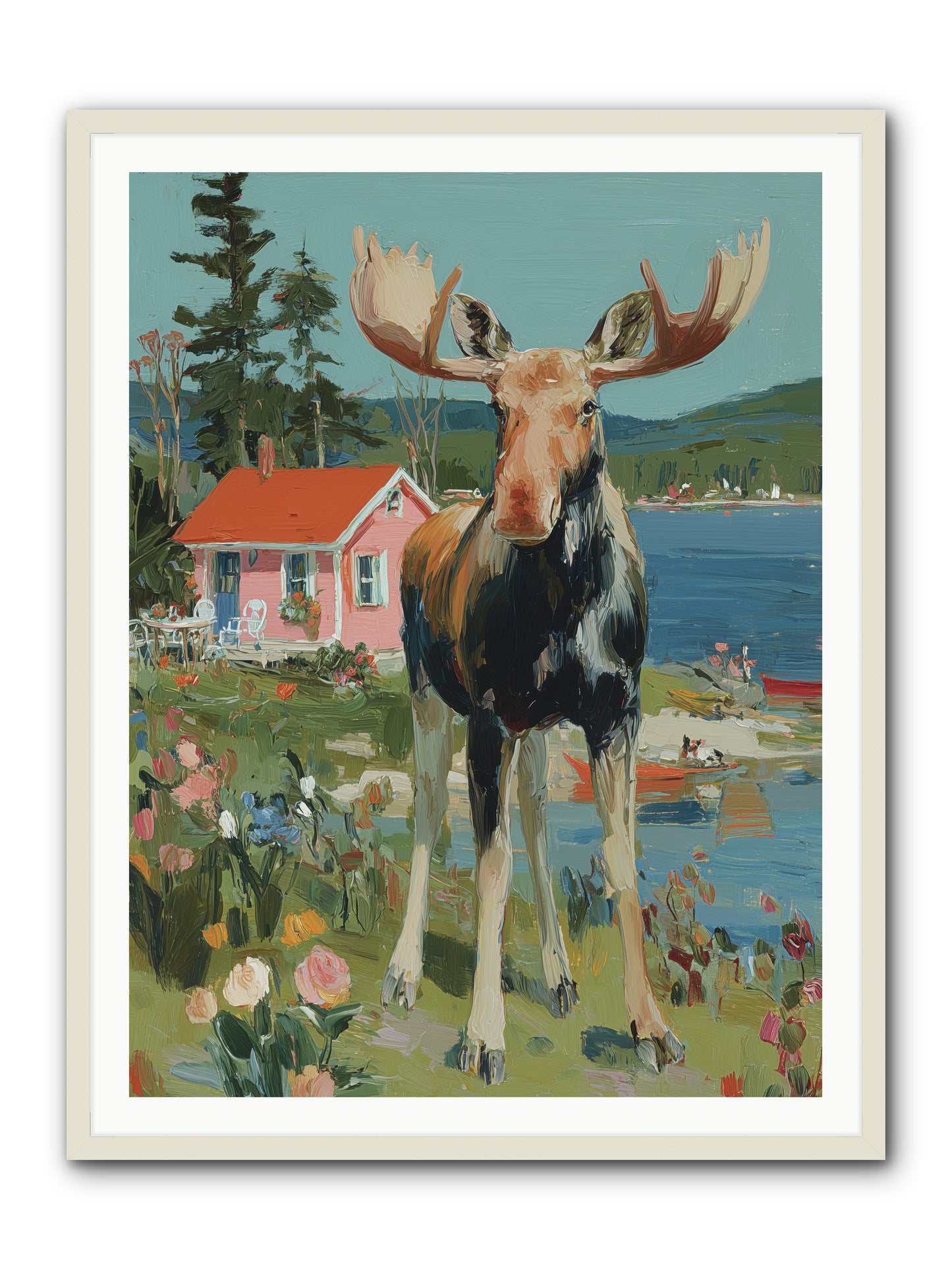 Woodland Wanderer -- Framed Print - White 36x48