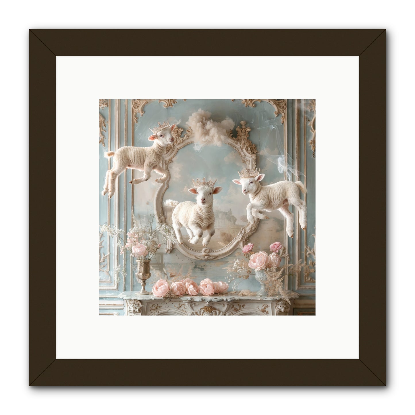 Woolies Whimsy -- Framed Print - Black 10x10