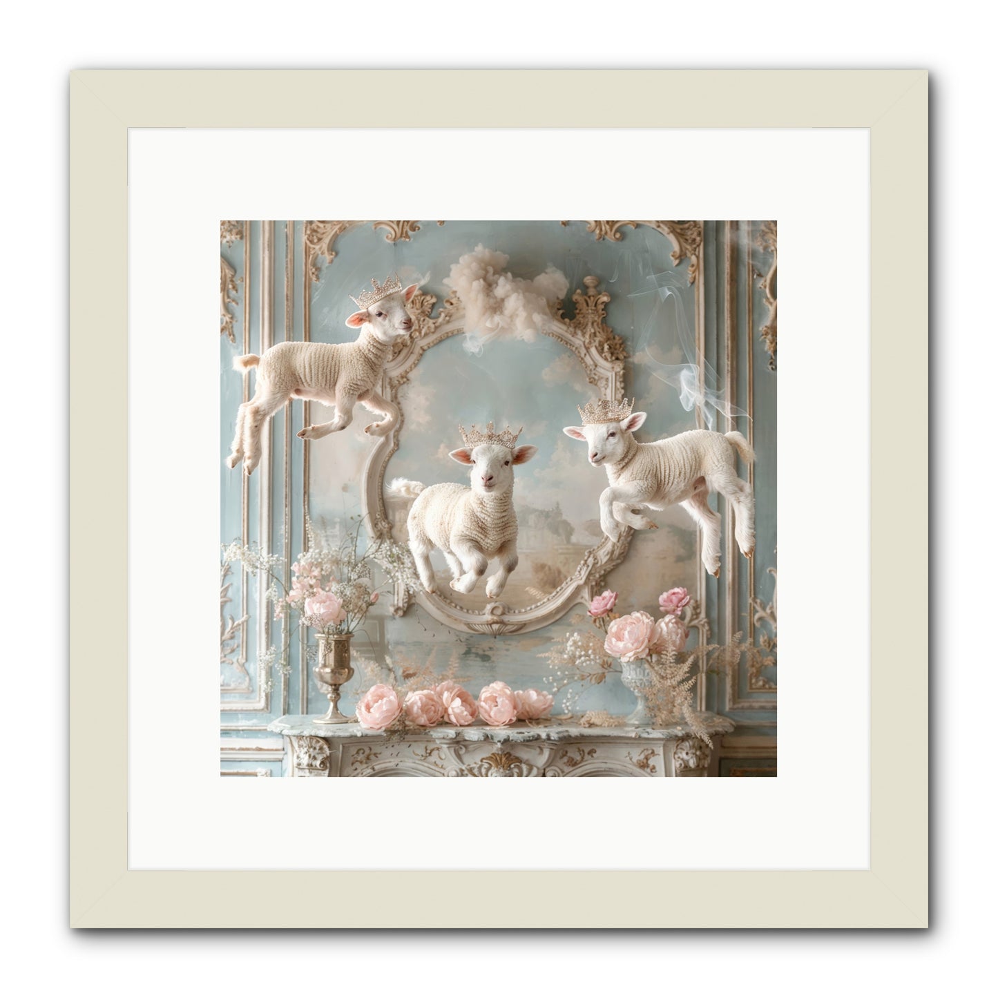 Woolies Whimsy -- Framed Print - White 12x12