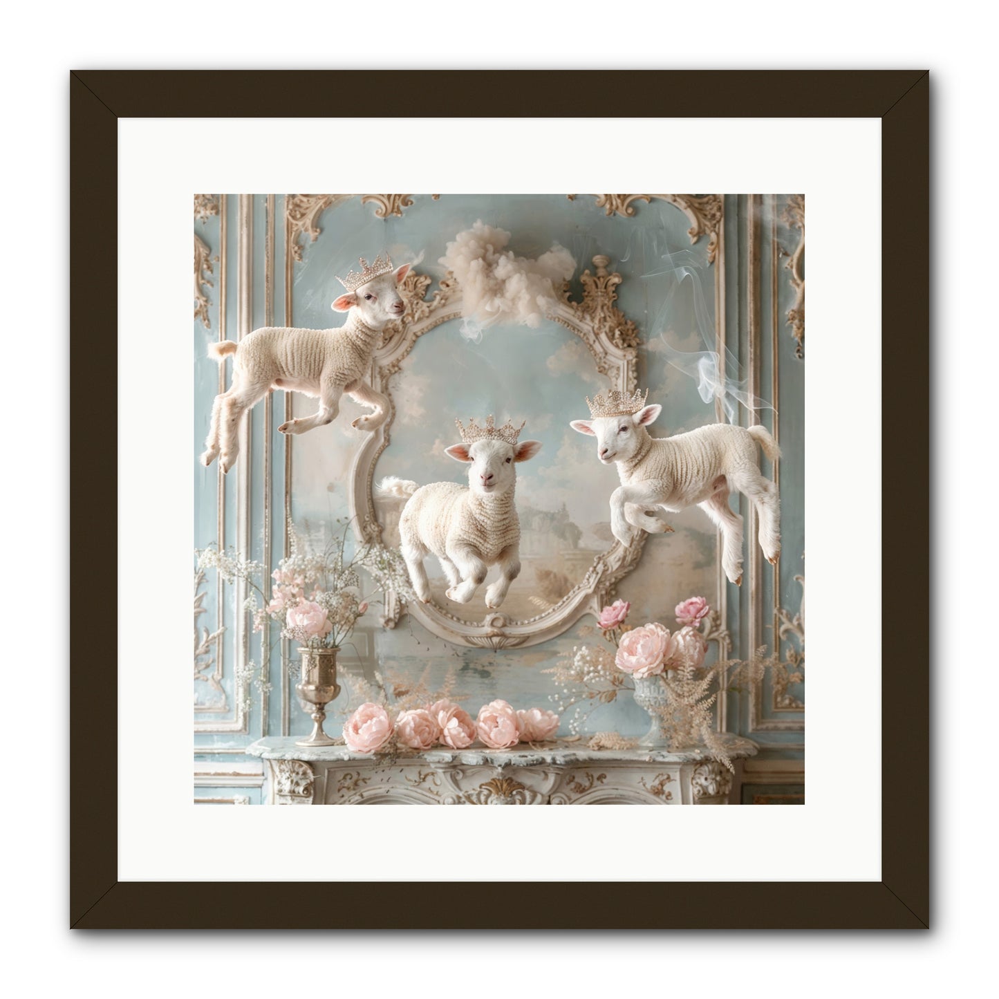 Woolies Whimsy -- Framed Print - Black 16x16