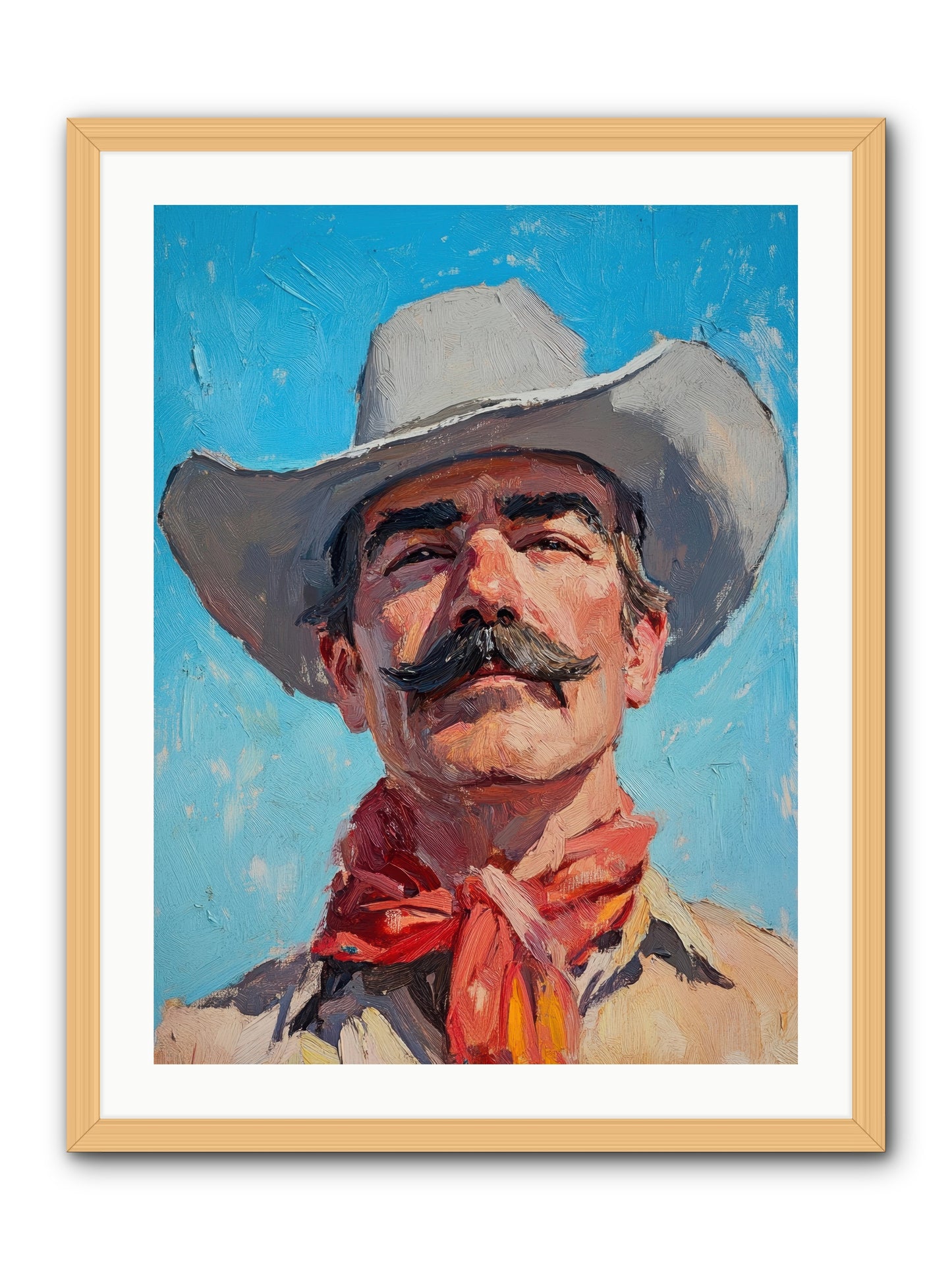 Worn Leather Tales -- Framed Print - Natural 24x32
