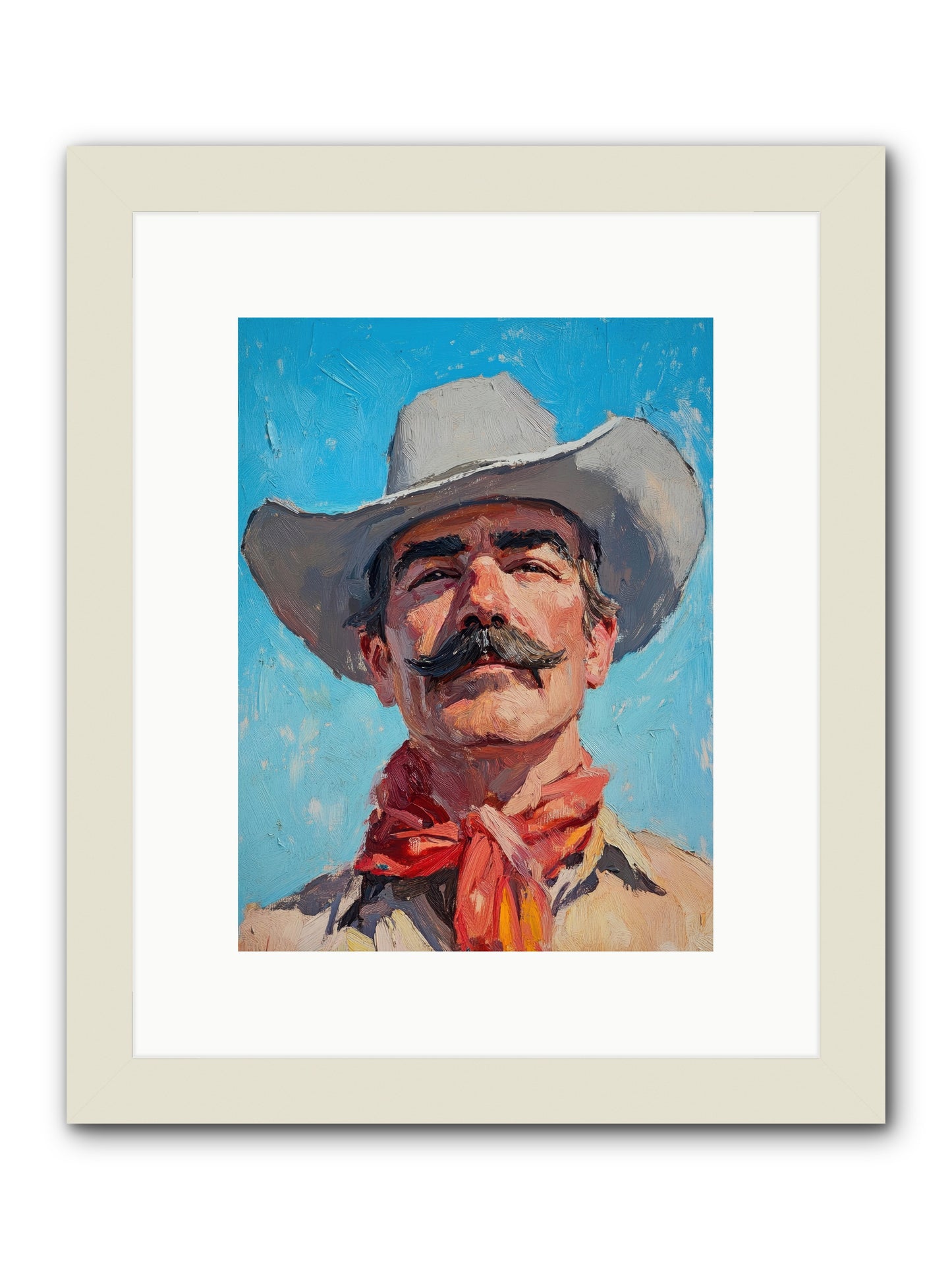 Worn Leather Tales -- Framed Print - White 9x12