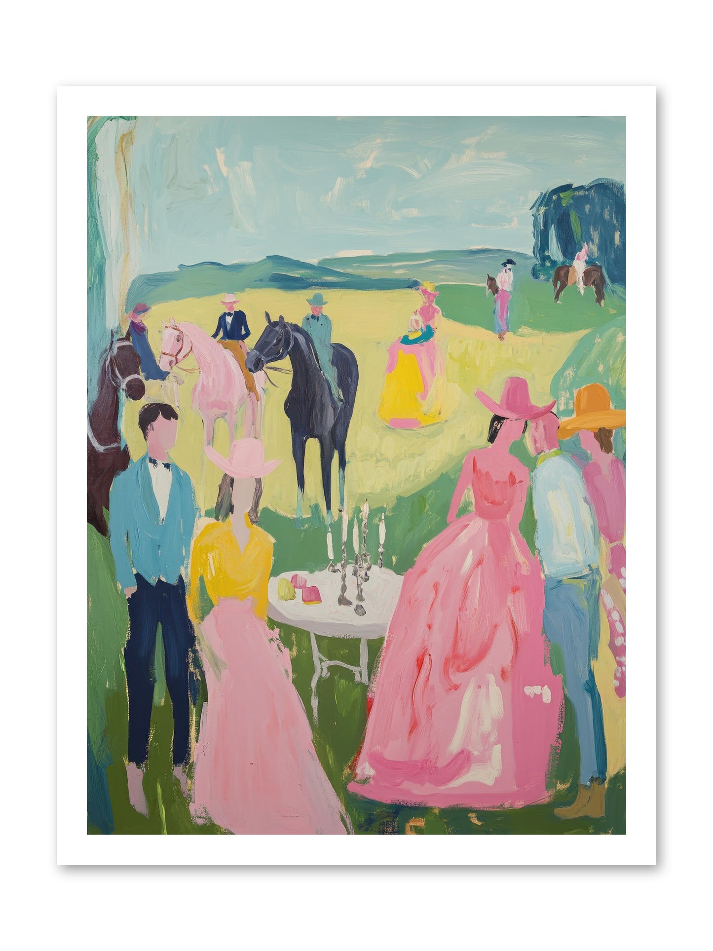 Wrangler's Waltz -- Loose Canvas Print 18x24