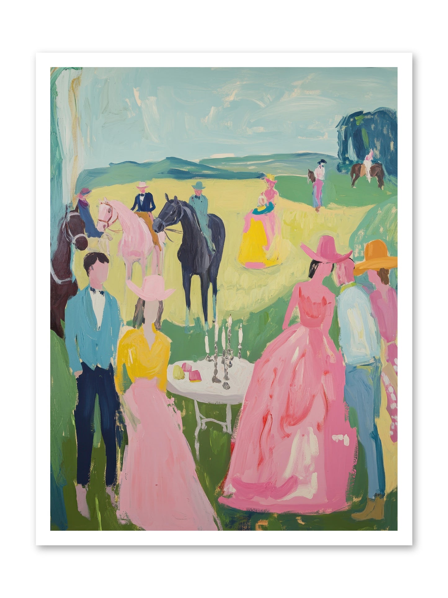 Wrangler's Waltz -- Loose Canvas Print 24x32